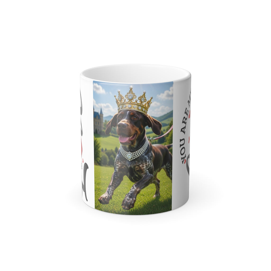 Color Morphing Mug — "You Are My Human" Dachshund Crowned King Design, 11oz