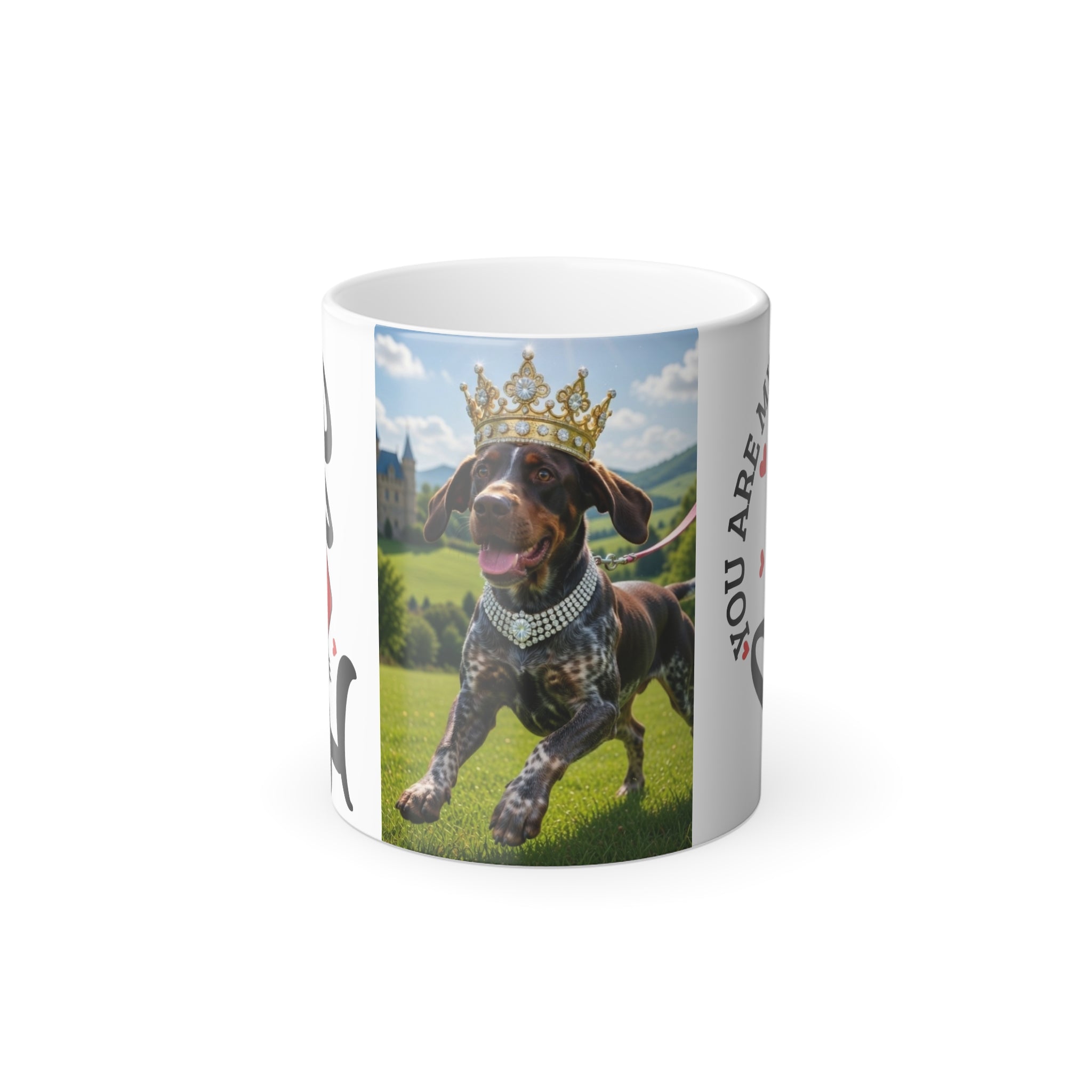 Color Morphing Mug — "You Are My Human" Dachshund Crowned King Design, 11oz