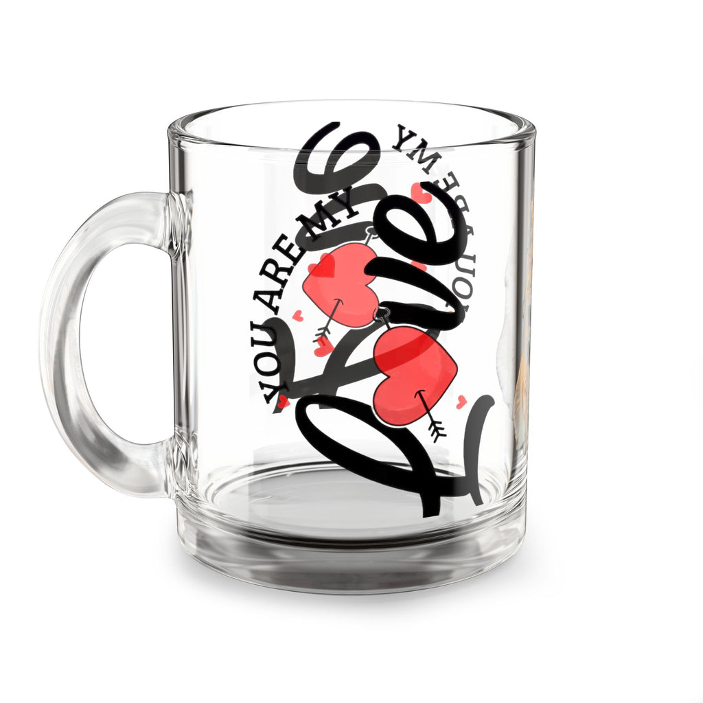 Love Cat Glass Mug — 10oz Cute Crowned Cat with "You Are My Love" Design
