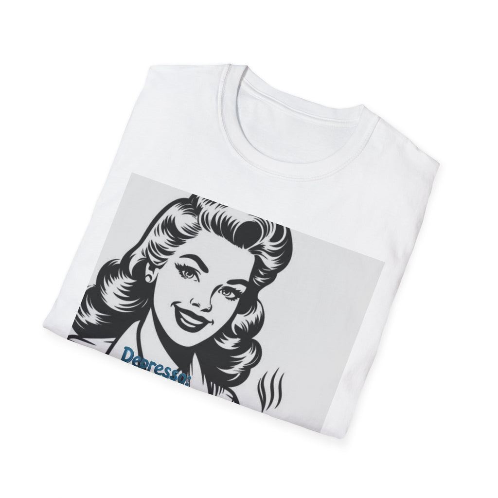 Retro Coffee Tee — 'Depressed? Try Coffee' Vintage Pop Art T-Shirt