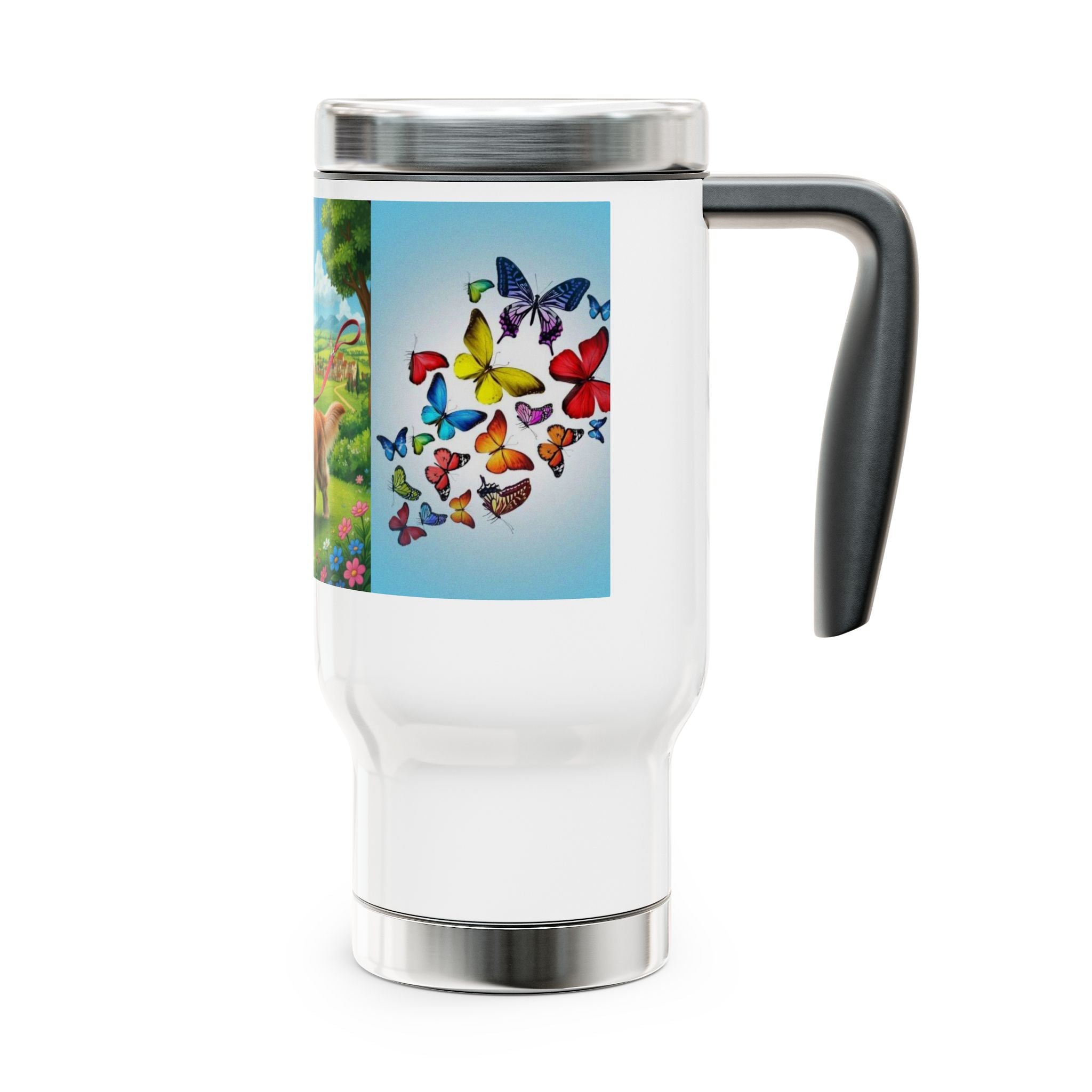 Stainless Steel Travel Mug with Handle, 14oz