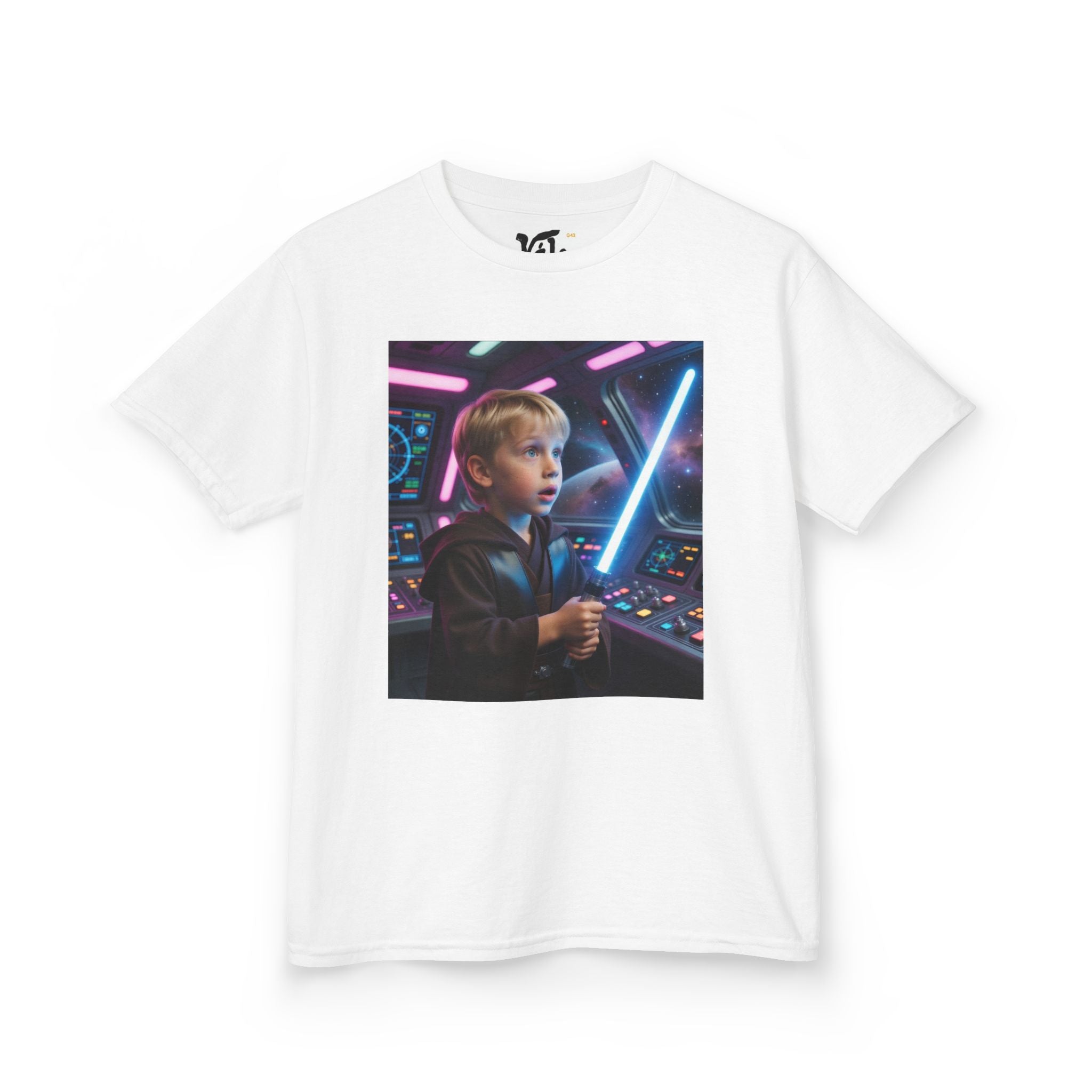 Kids Lightsaber T-Shirt — Futuristic Space Pilot Tee for Boys