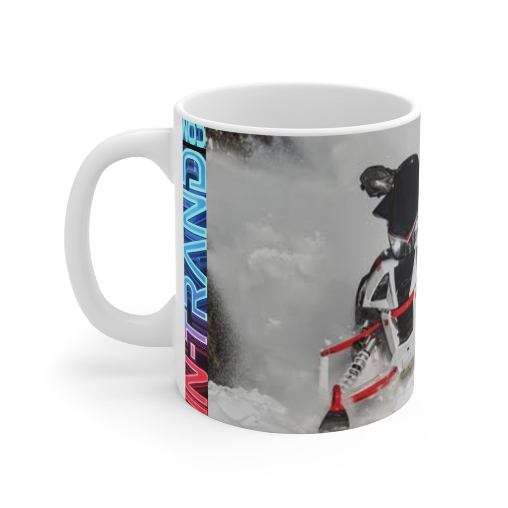 Snowmobile Mug - Snowmobile Rider Coffee Cup with 'SAND' Graphic