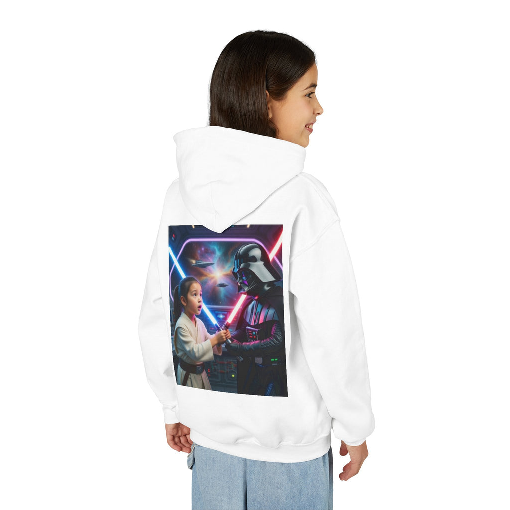 Starfighter Kids Hoodie — Young Jedi vs. Sith Lightsaber Scene
