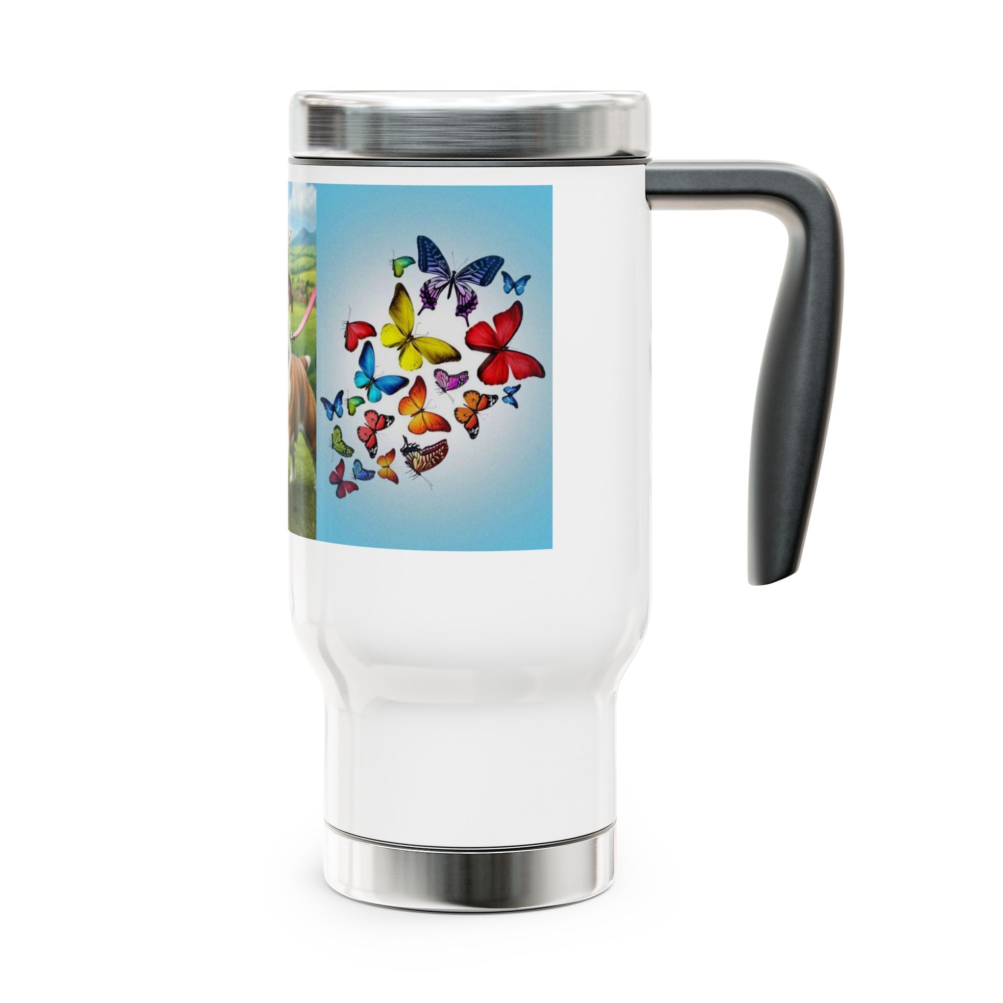 Bulldog & Butterflies Stainless Steel Travel Mug (14oz)