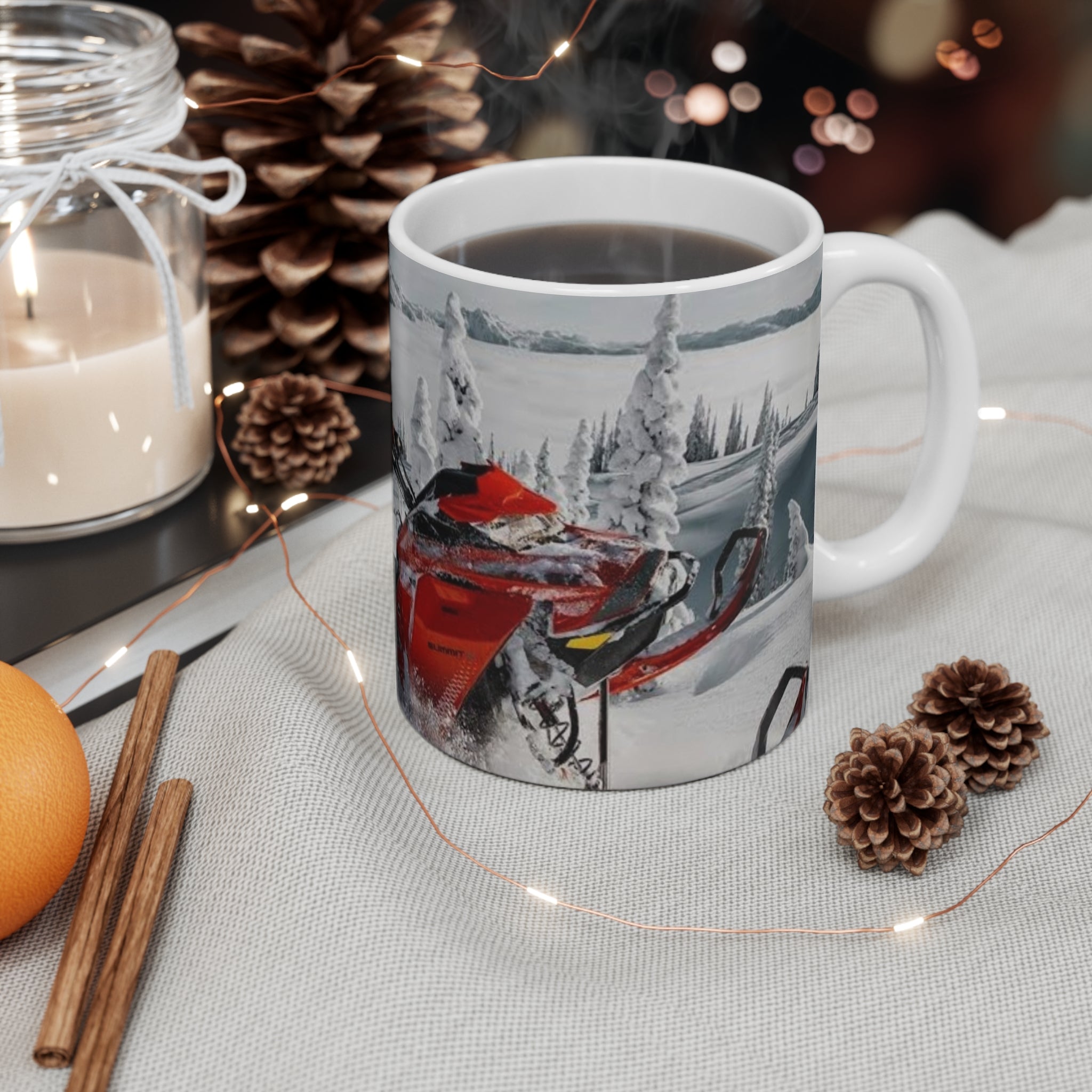 Mug - 'To Move Mountains' Snowmobile Winter Adventure Coffee Mug (11oz)