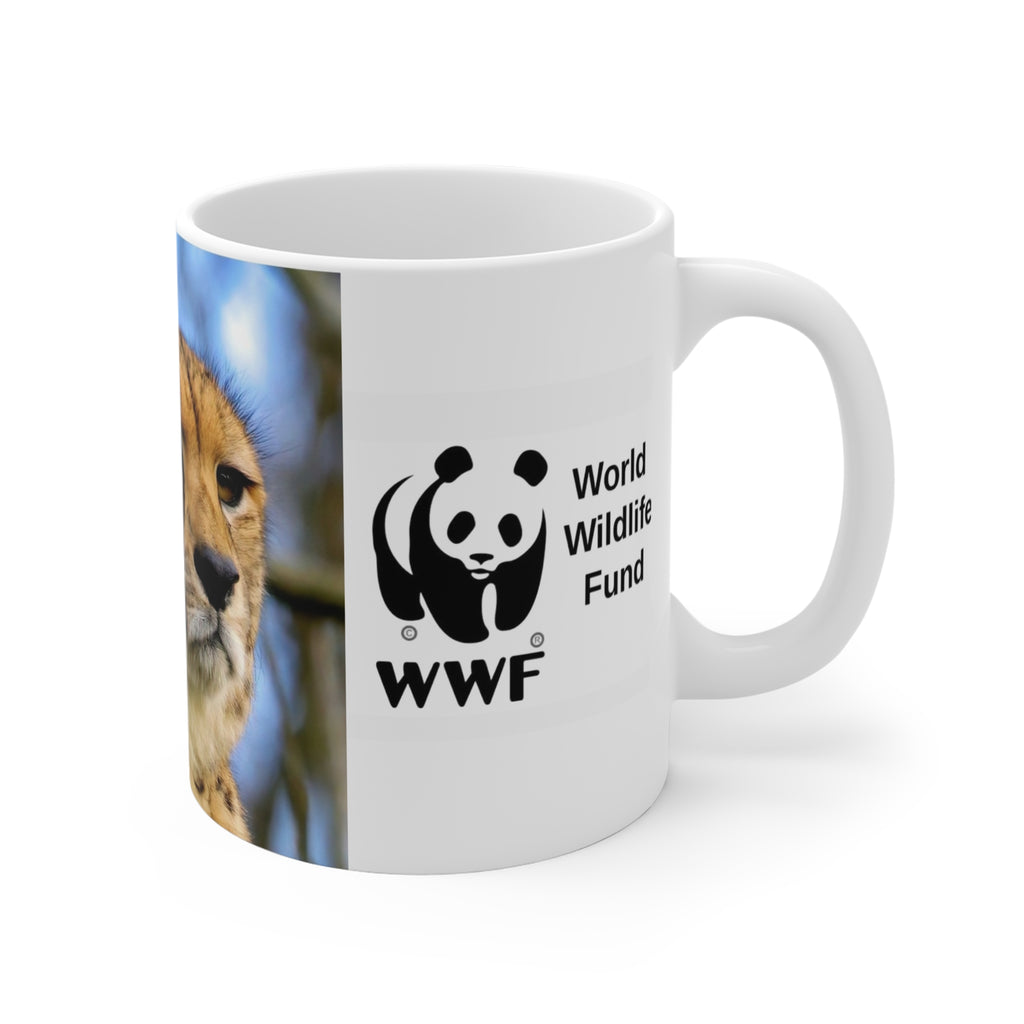 MUG NATURE WWF Cheetah Photo Mug — 11oz Wildlife Conservation Coffee Cup