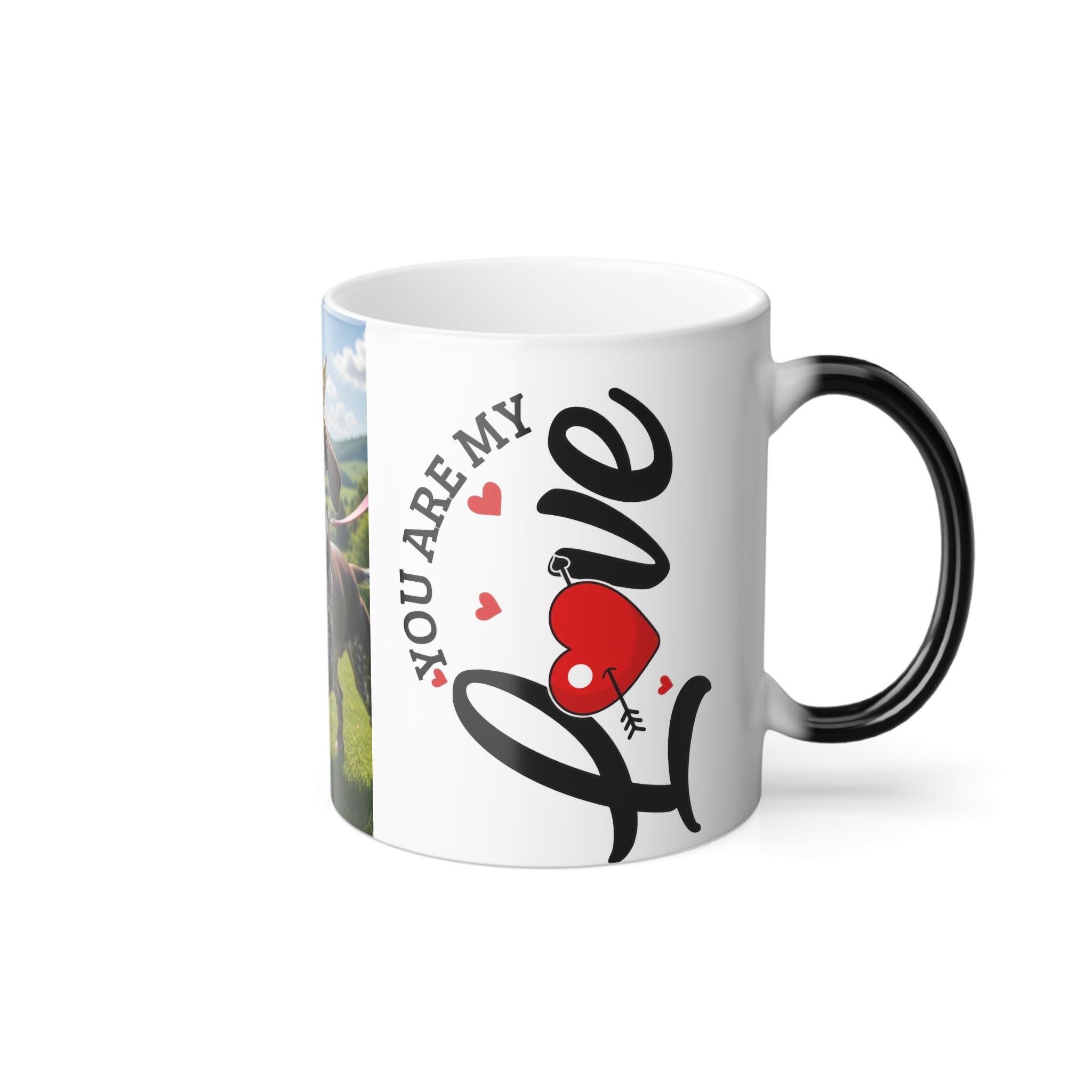Color Morphing Mug — "You Are My Human" Dachshund Crowned King Design, 11oz