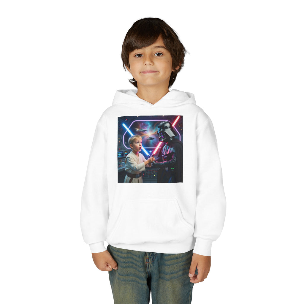 Youth Lightsaber Hoodie - Galactic Duel Sci‑Fi Kids Sweatshirt