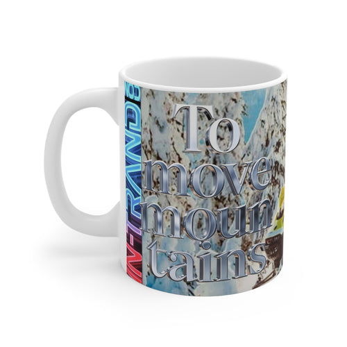 11oz Snowmobile Mug — 'To Move Mountains' Winter Adventure Coffee Cup
