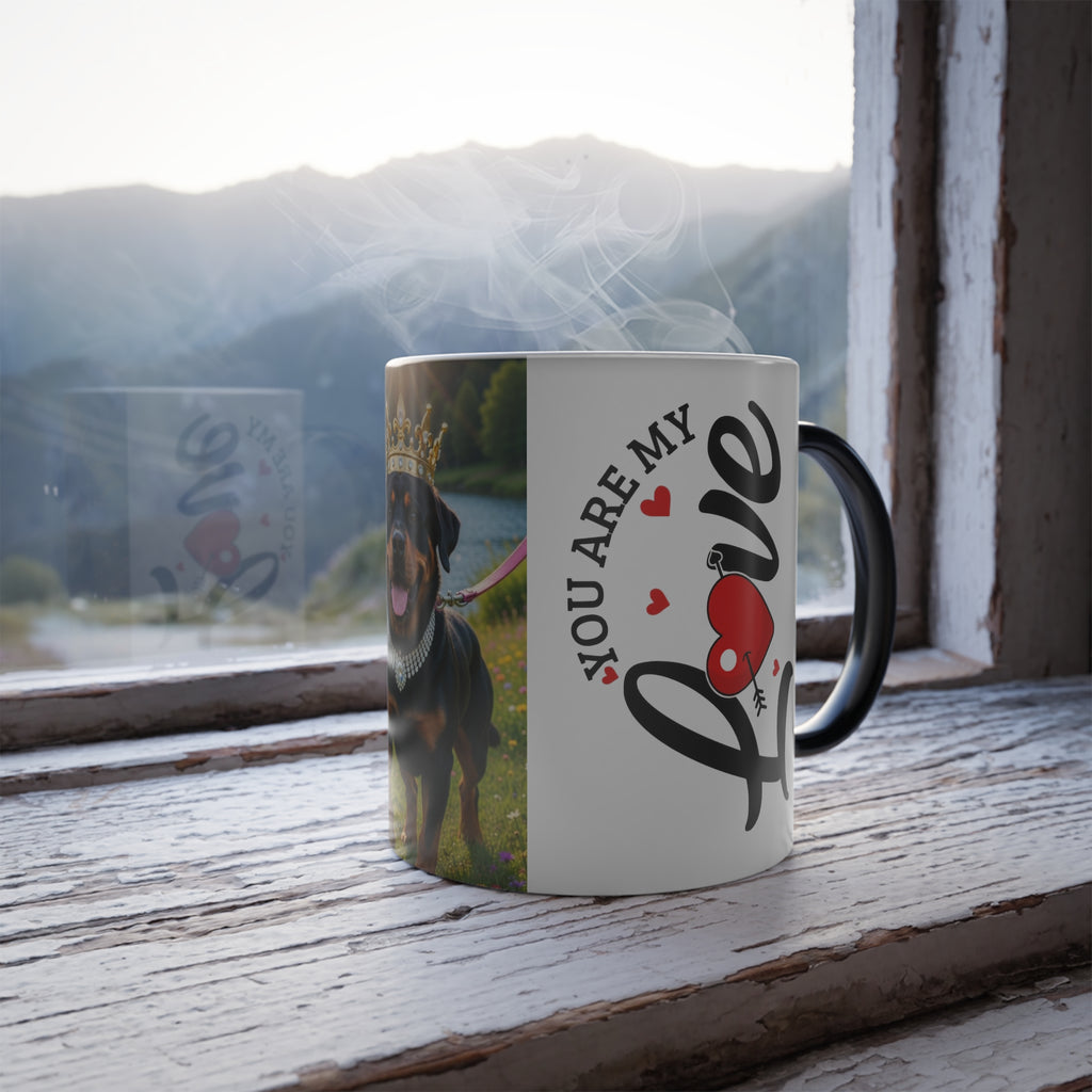 Color-Changing Mug — Crowned Rottweiler "You Are My Sunshine" Design, 11oz