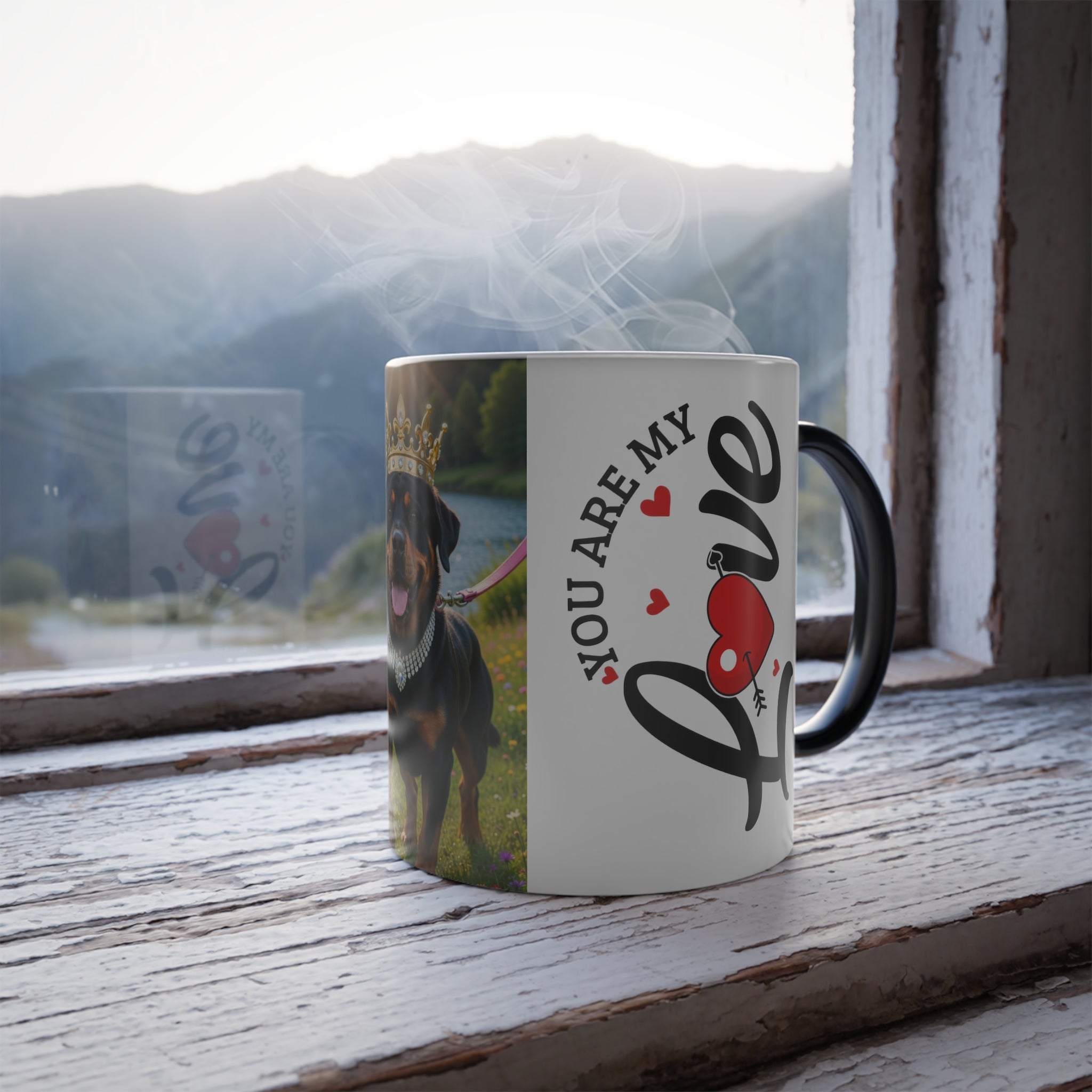 Color-Changing Mug — Crowned Rottweiler "You Are My Sunshine" Design, 11oz