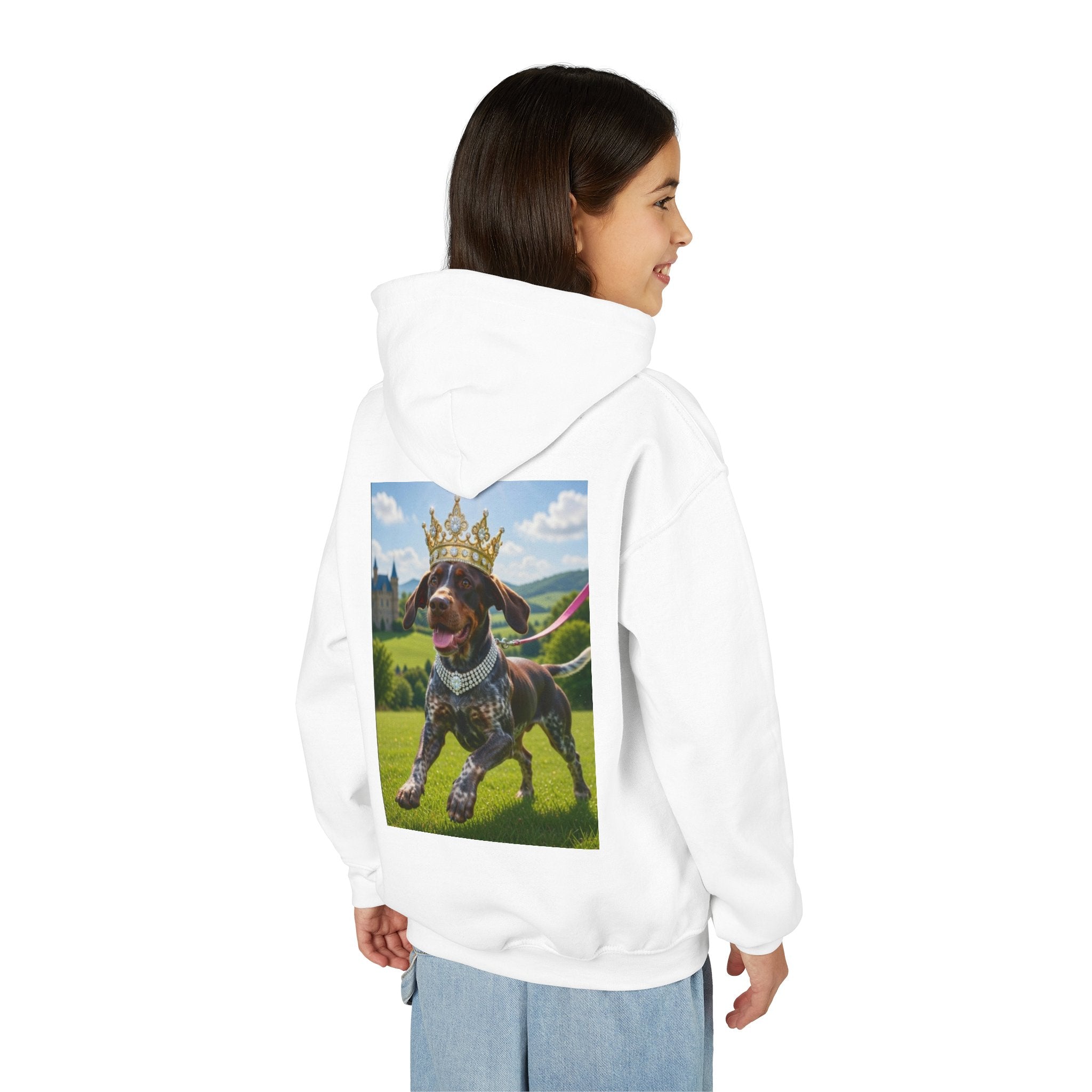 Youth Hoodie — 'Royal Dachshund' Crowned Dog Graphic Pullover