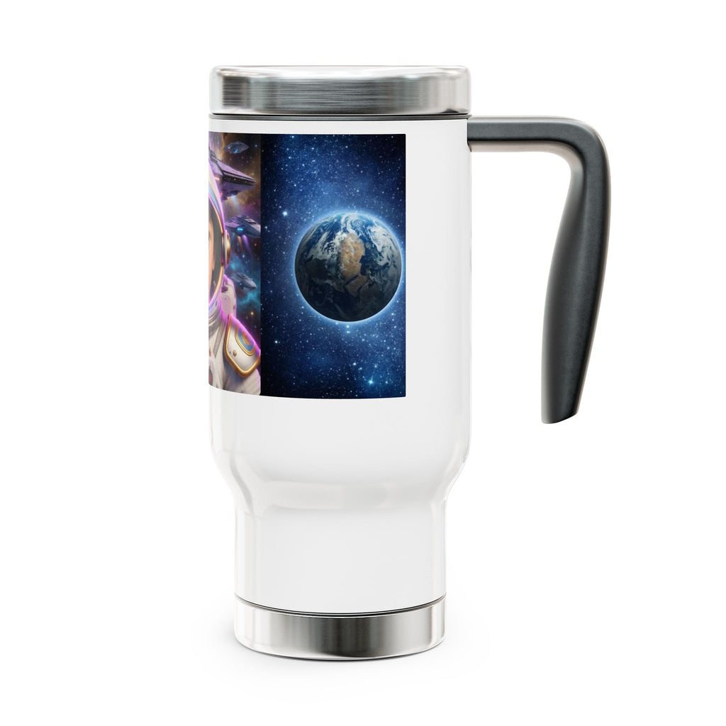 Kids Face-Swap Travel Mug — Stainless Steel 14oz Handle Mug for Couples
