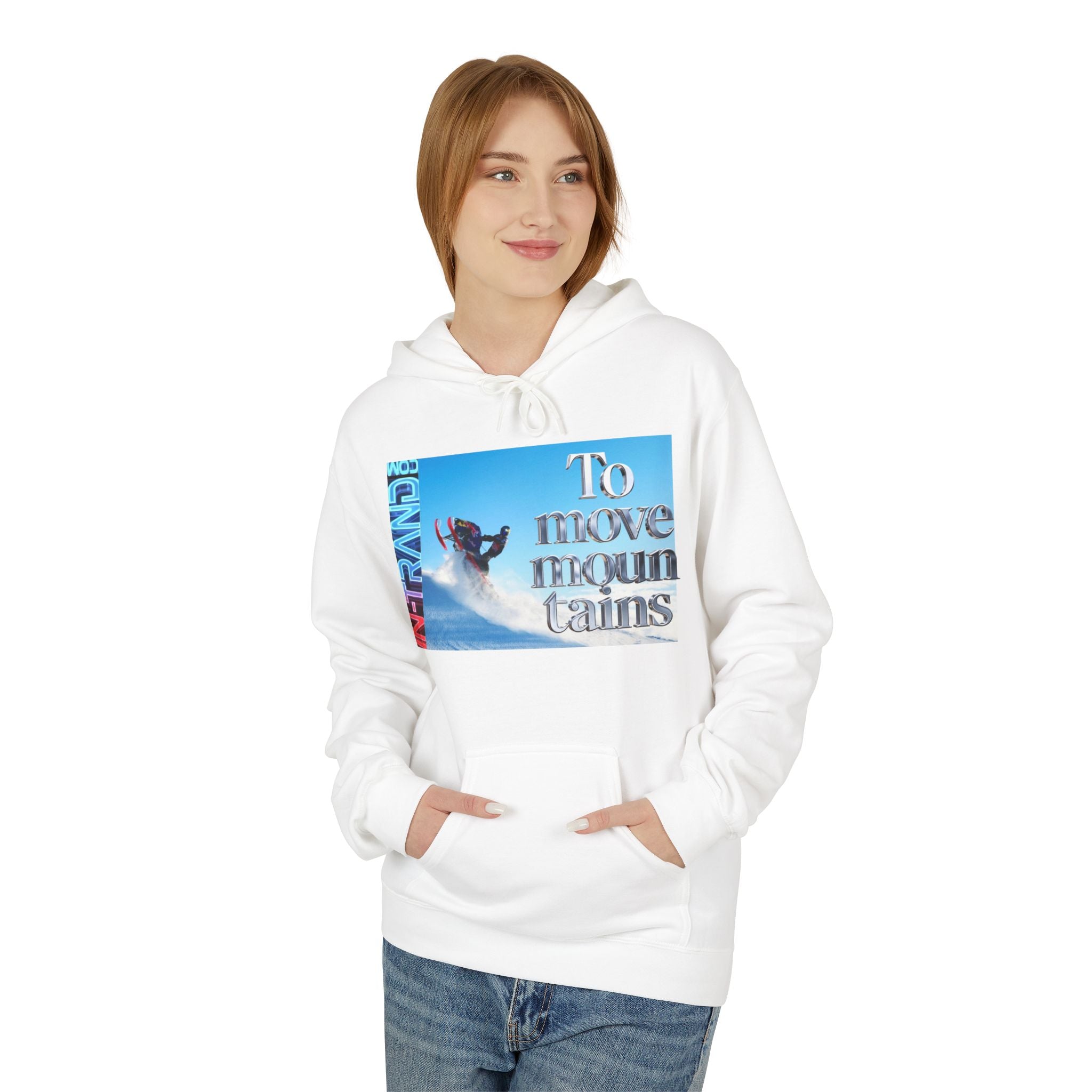 Snowboard Hoodie — "To Move Mountains" Winter Sports Pullover