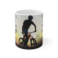 💎 Bicycle Mug — 'Anyone Who Rides a Bicycle Is My Friend' Sunrise Cycling Coffee Cup 💎