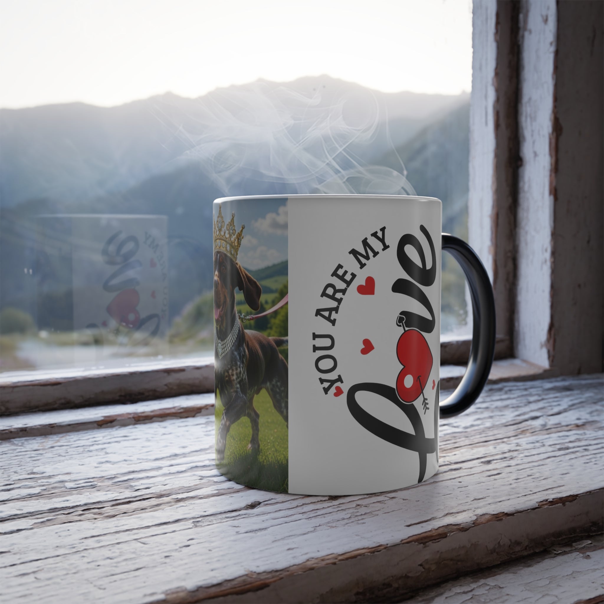 Color Morphing Mug — "You Are My Human" Dachshund Crowned King Design, 11oz