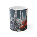 Snowmobile Mountains Mug — "To Move Mountains" Winter Adventure Coffee Cup