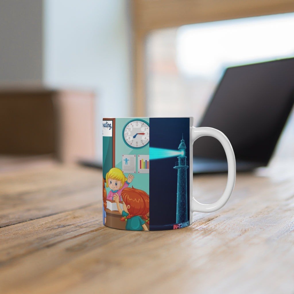 Mug — Classroom Cartoon Design with Quote "It's your time you're wasting, not mine."