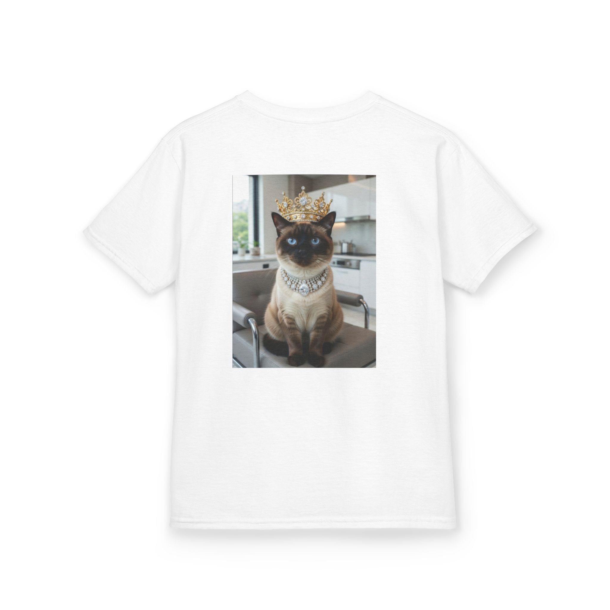 T-SHIRT Id's -CATS HEROES — Regal Cat Photo Tee (Crowned Siamese)