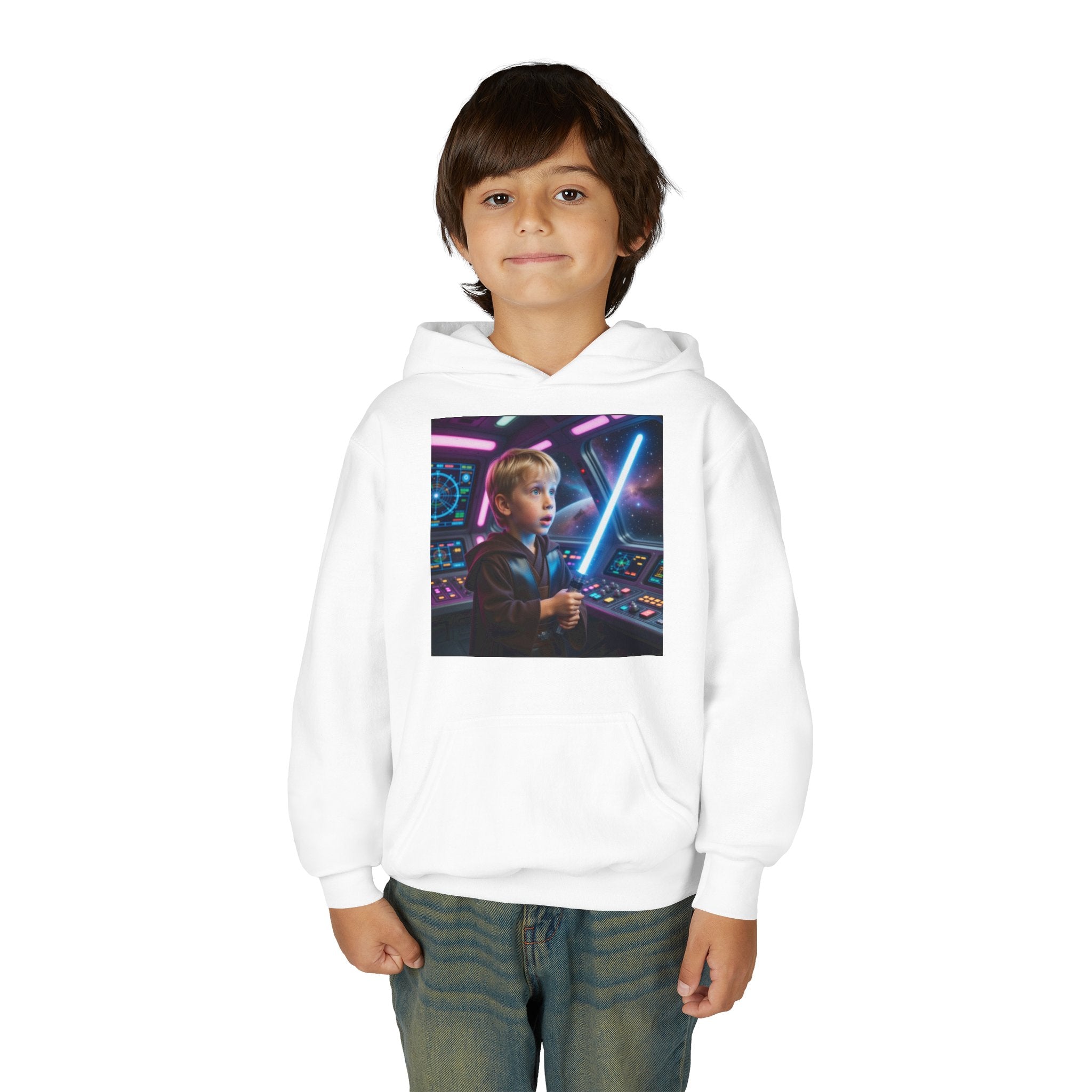 Youth Lightsaber Hoodie - Kid Jedi Space Adventure Sweatshirt