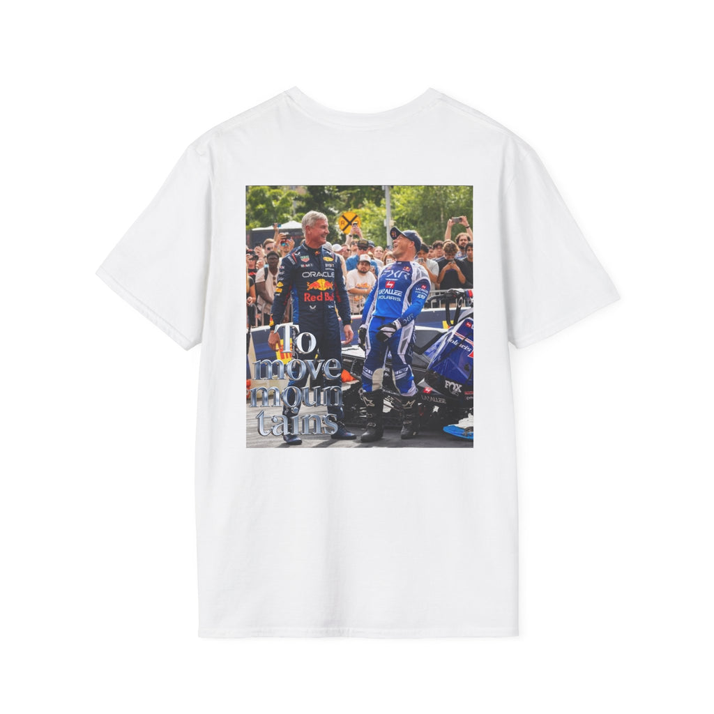 Racing Team Photo T-Shirt — "To Move Mountains" Graphic Tee