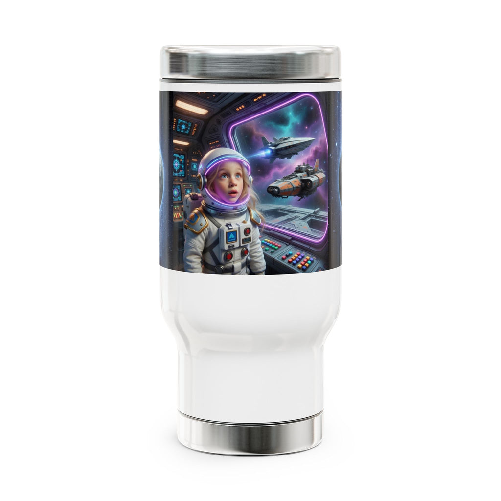 Face-Swap Photo Travel Mug — Custom Kids & Couples Gift, 14oz Stainless Steel with Handle