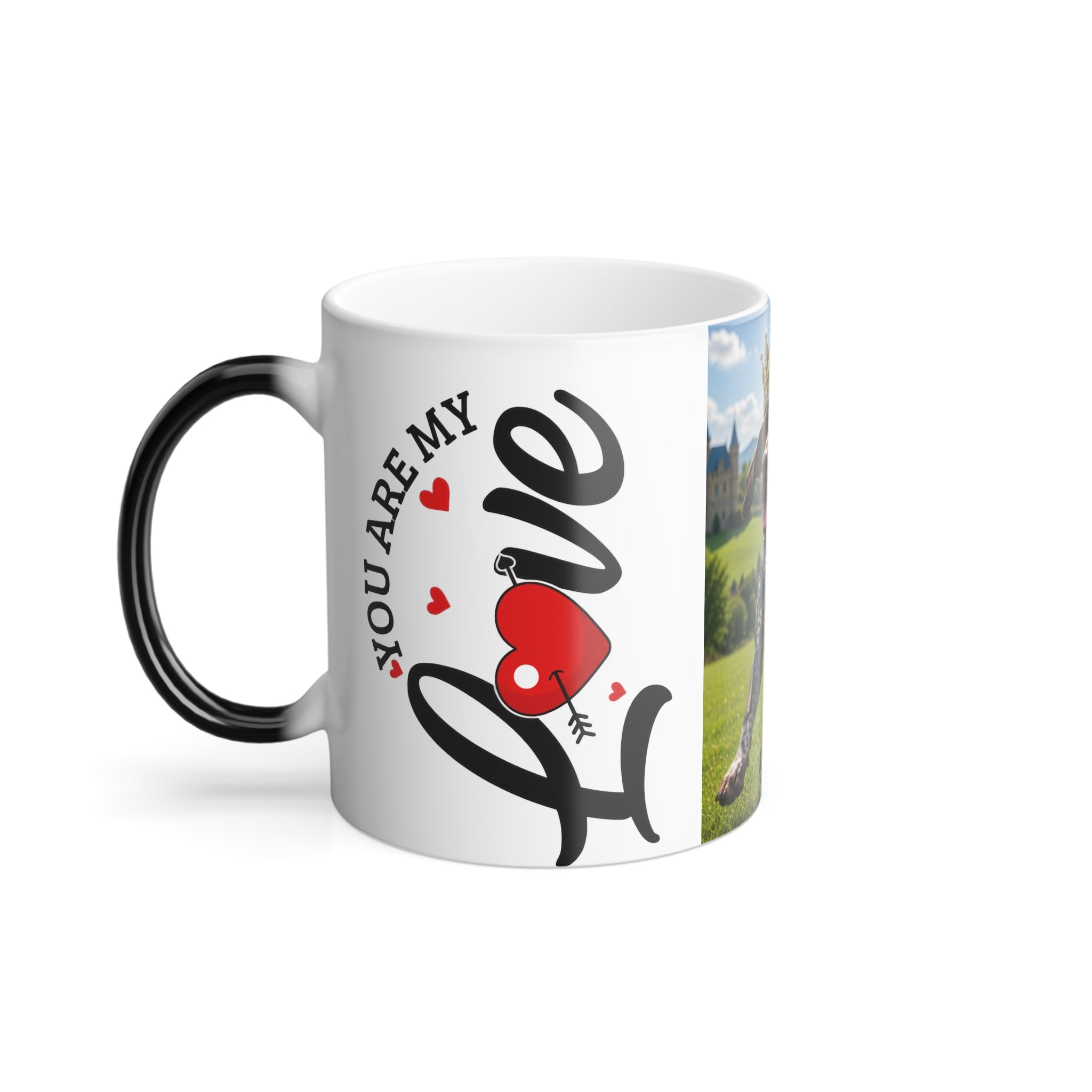 Color Morphing Mug — "You Are My Human" Dachshund Crowned King Design, 11oz