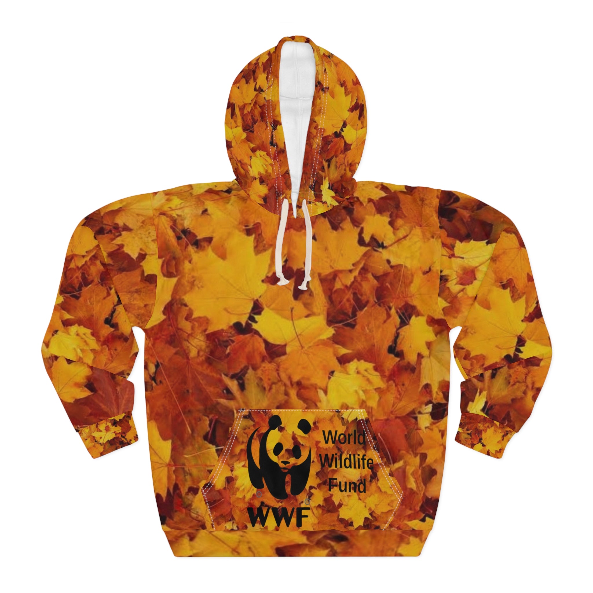 HOODIE COOL NATURE   Autumn Leaves WWF Hoodie — Wildlife Conservation Fall Pullover