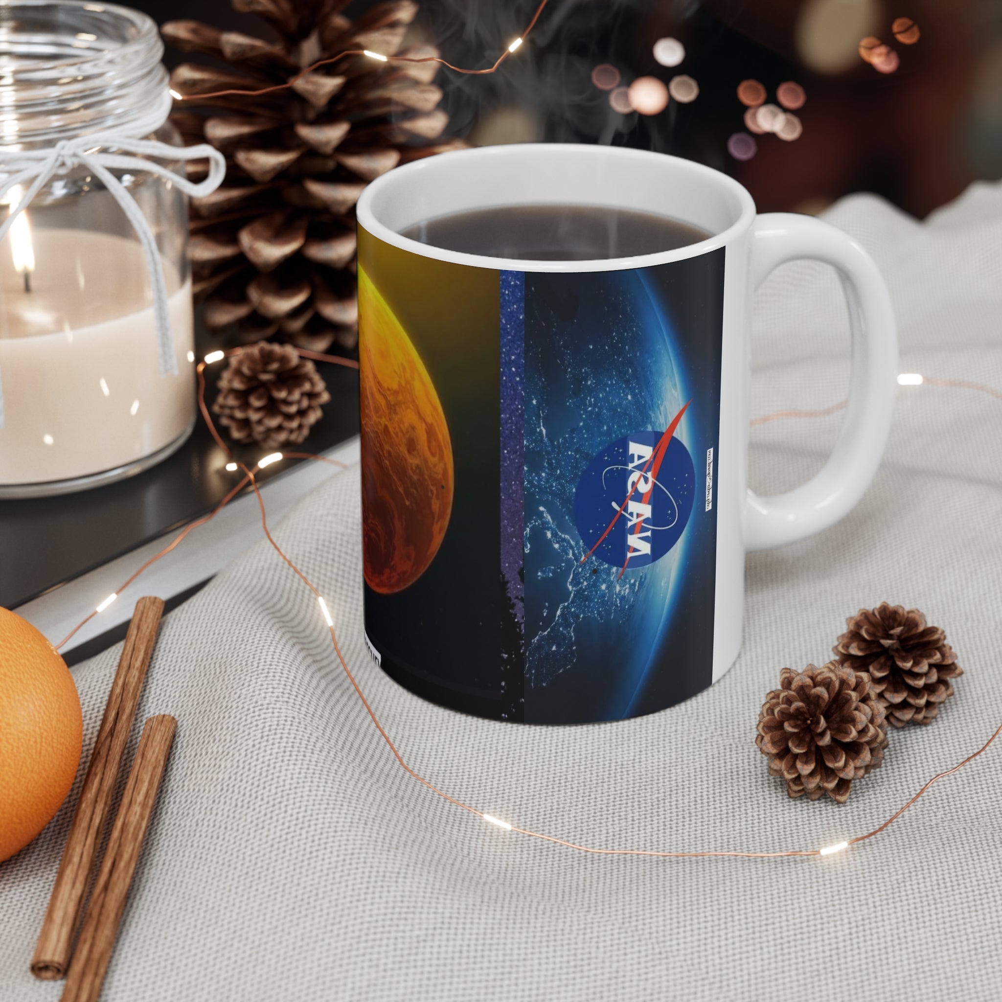 MUG MY GALAXY NASA Planet Mug — Mercury & Earth Space Coffee Cup (11oz)