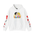 HOODIE LOVE IS... Kissing Couple Pullover Hoodie – Cute Retro Romance Graphic Sweatshirt