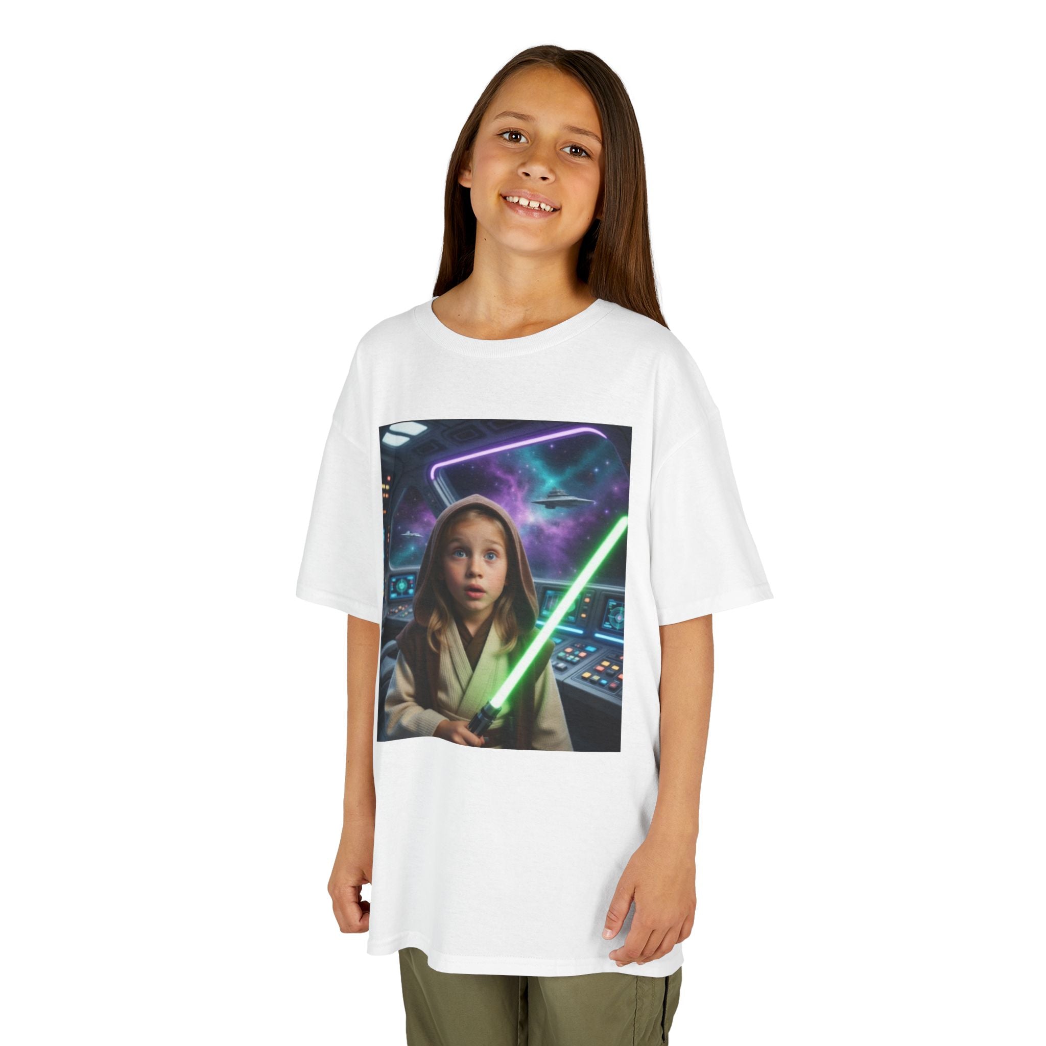 Kids Jedi Lightsaber T‑Shirt — Galactic Space Adventure Tee