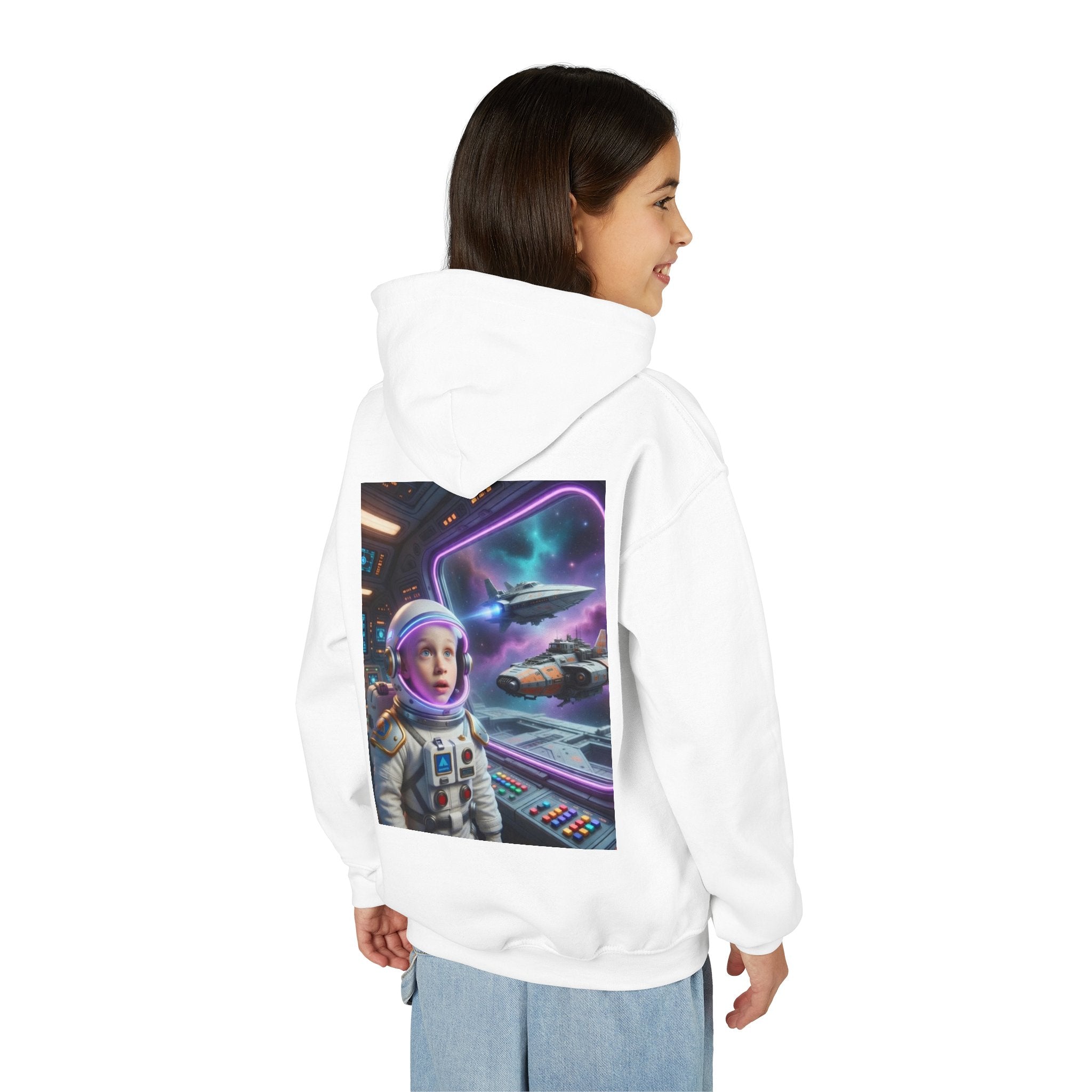 Kids Space Explorer Hoodie — Astronaut Window Design