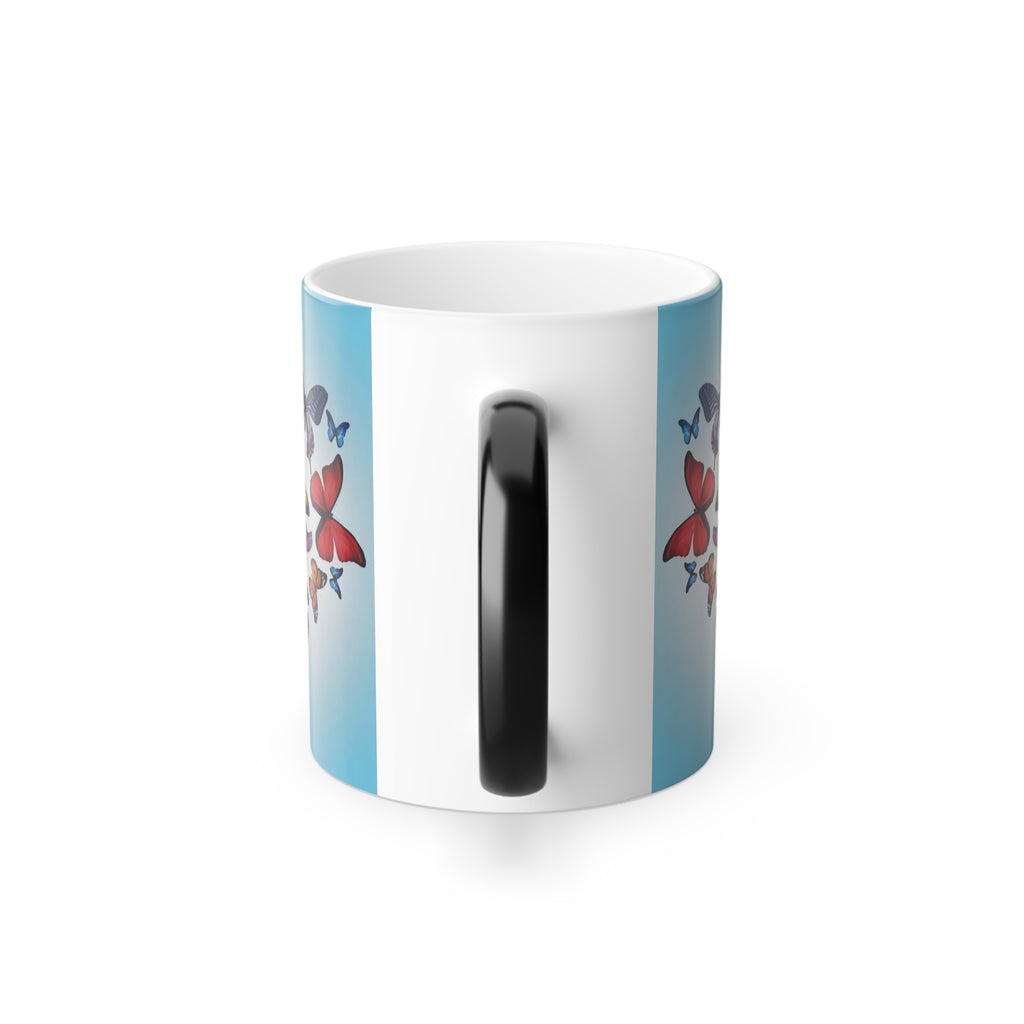 Color-Changing Mug — Regal Cat with Crown & Butterflies (11 oz)