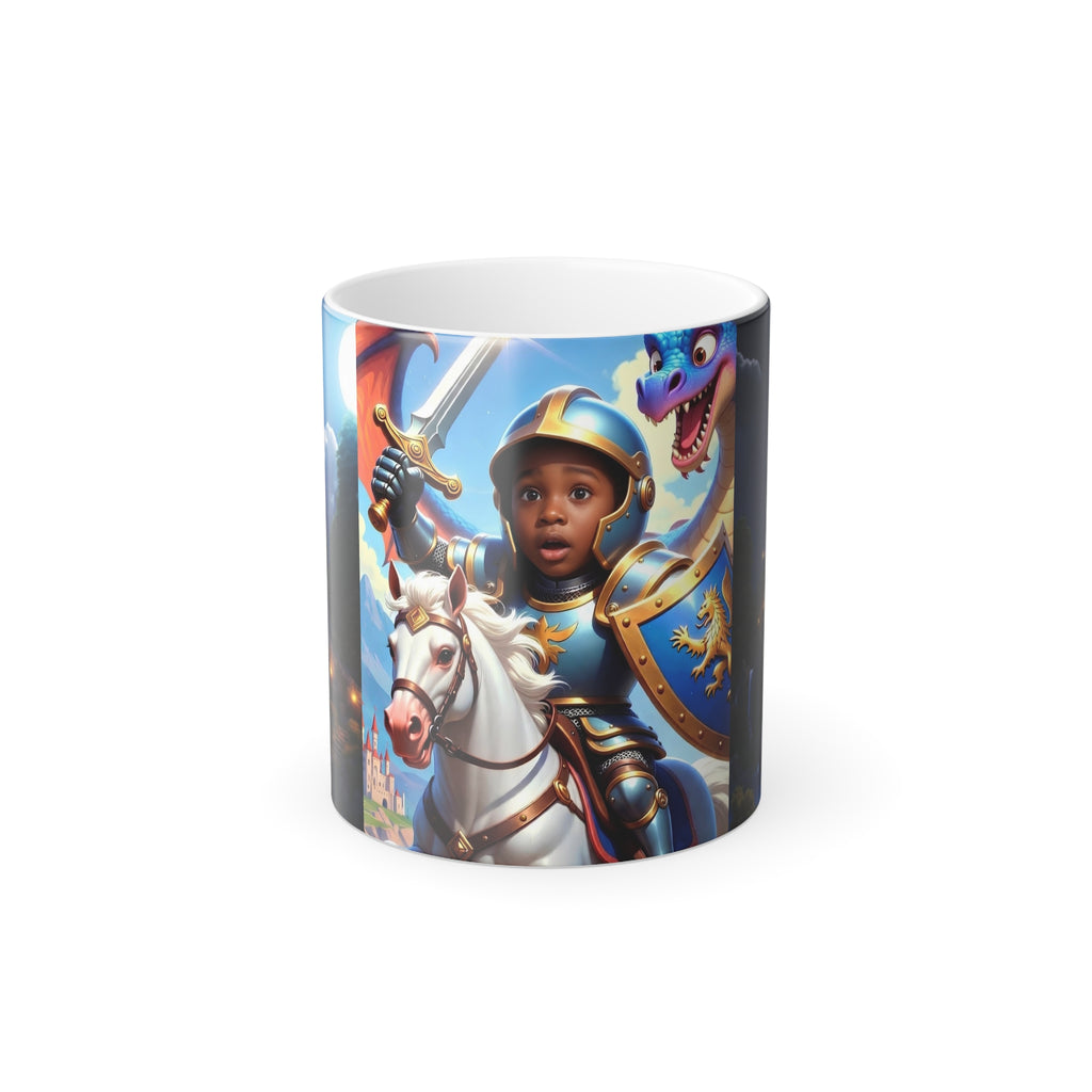 Color-Changing Kids' Knight Adventure Mug — 11oz Magic Morphing Mug with Dragon & Castle