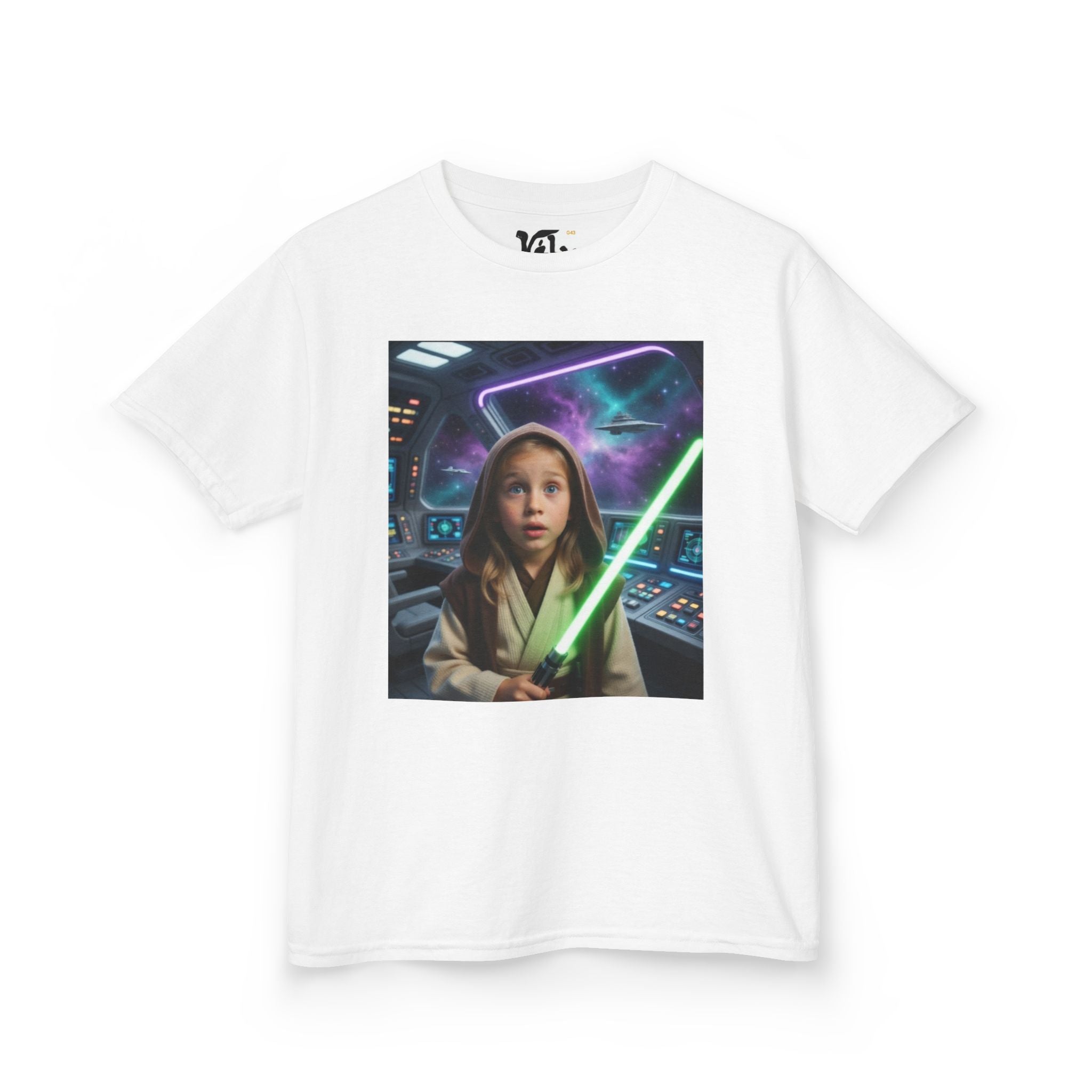 Kids Jedi Lightsaber T‑Shirt — Galactic Space Adventure Tee