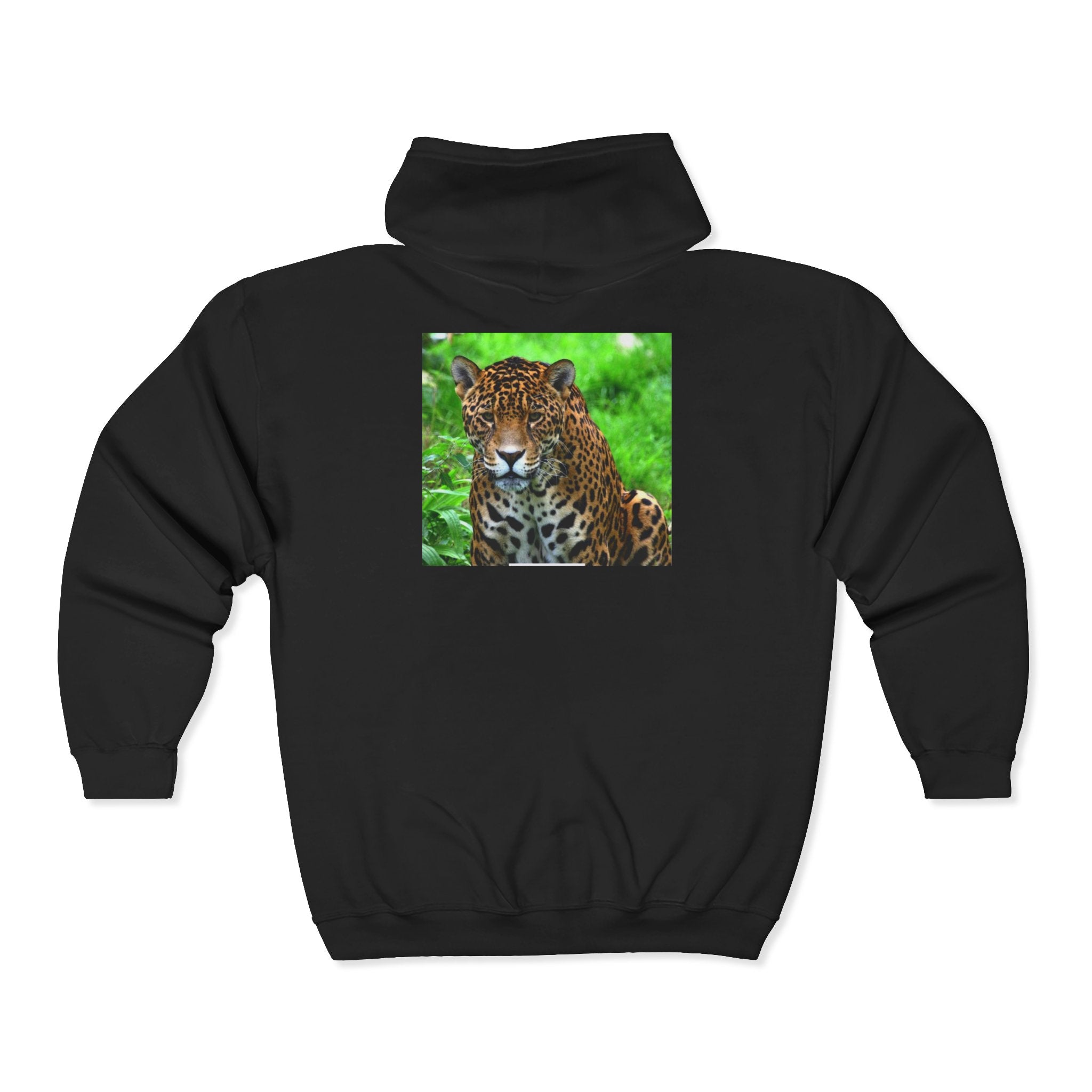 Jaguar Portrait Zip Hoodie — Wildlife Photo Sweatshirt