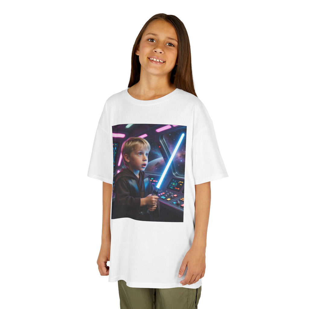Kids Lightsaber T-Shirt — Futuristic Space Pilot Tee for Boys