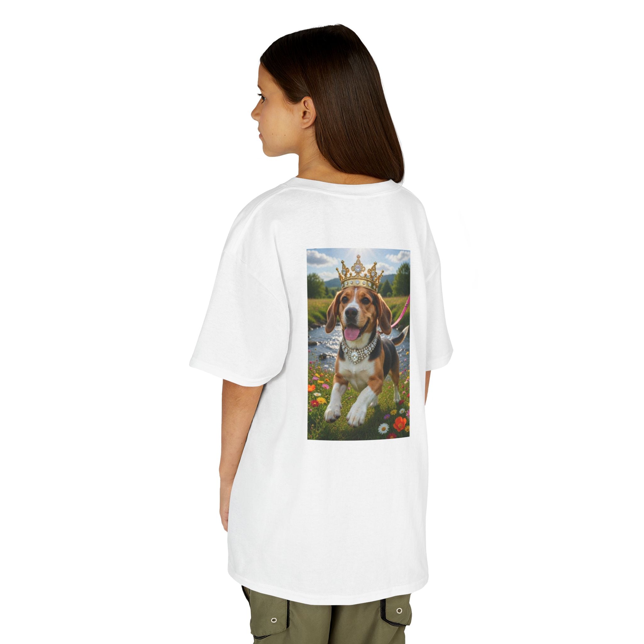 TEE/SHIRT KIDS - CATS HEROES — 'Royal Beagle' Crowned Dog Graphic Shirt
