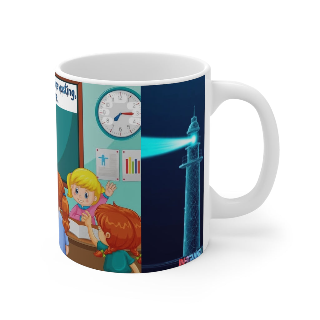 Mug — Classroom Cartoon Design with Quote "It's your time you're wasting, not mine."
