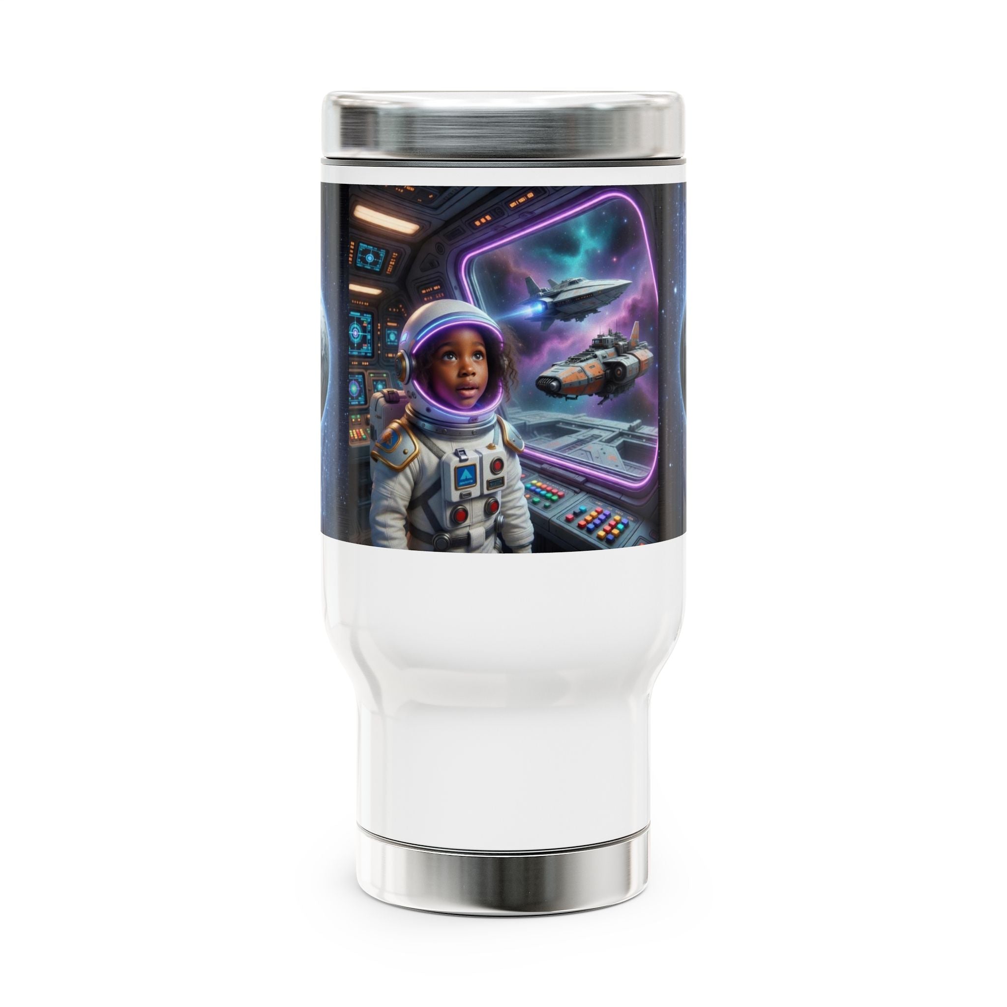 Stainless Steel Travel Mug with Handle, 14oz