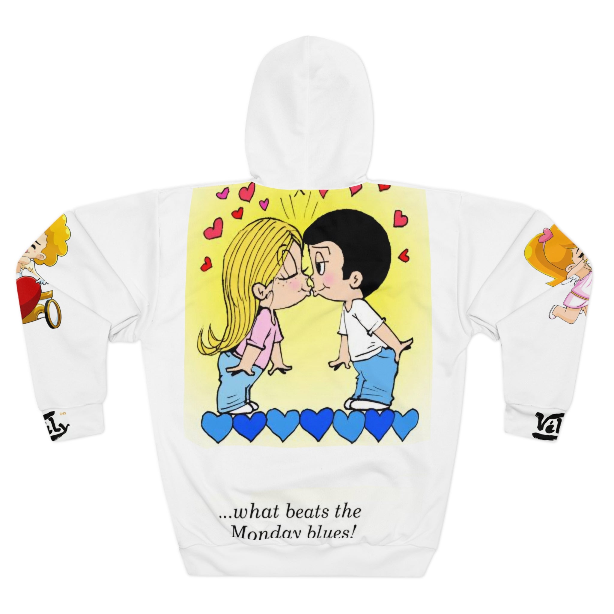 Romantic Kissing Couple Hoodie — "what beats the Monday blues!" Love Pullover