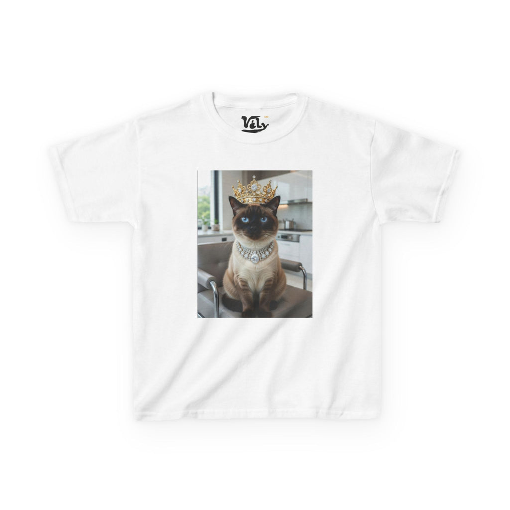 T-SHIRT Id's -CATS HEROES — Regal Cat Photo Tee (Crowned Siamese)
