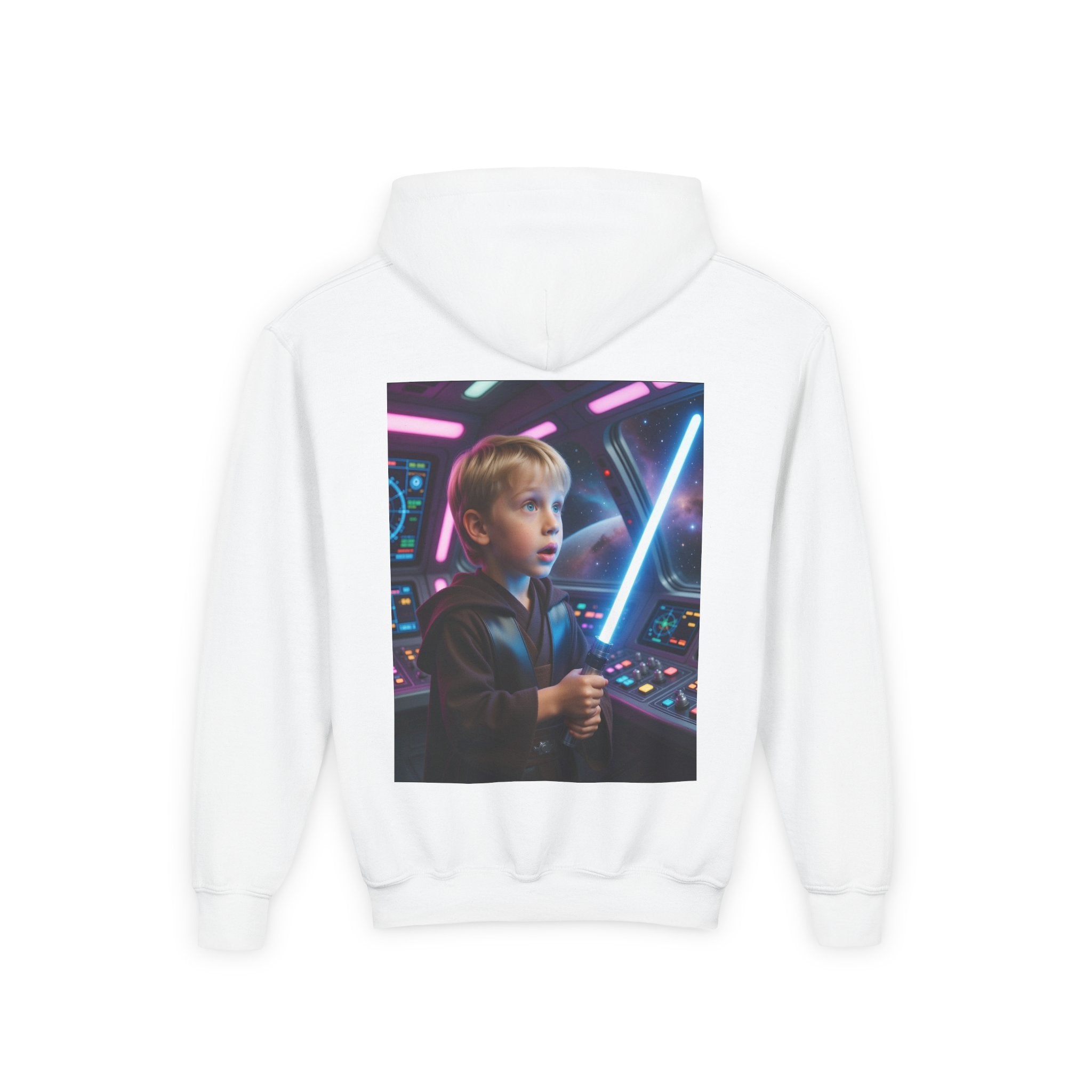 Youth Lightsaber Hoodie - Kid Jedi Space Adventure Sweatshirt