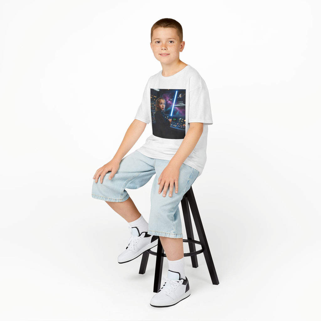 Kids Lightsaber Space Adventure Tee — Jedi Girl Sci‑Fi Graphic Shirt