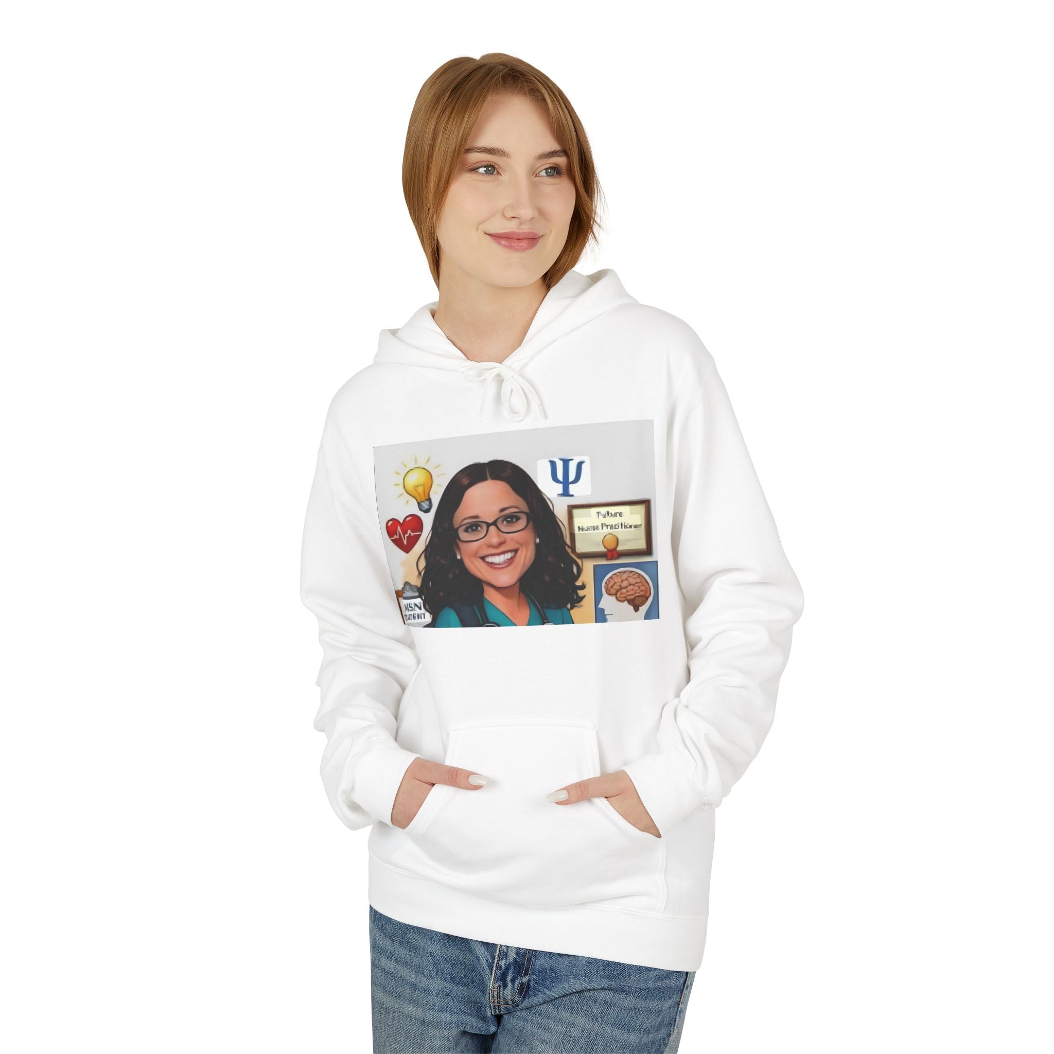 Nurse RN Psychologist Caricature Hoodie — "Skilled Enough to Stop Your Heart, Skilled Enough to Start It"