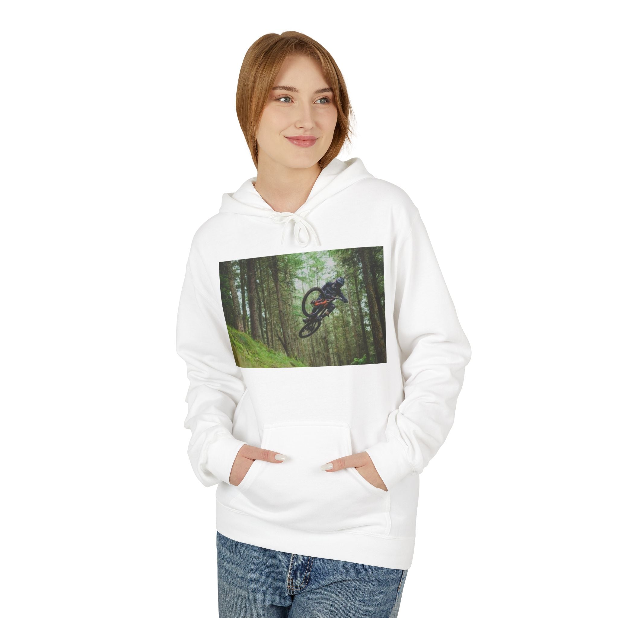 Mountain Biking Hoodie — Forest Trail MTB Photo Sweatshirt