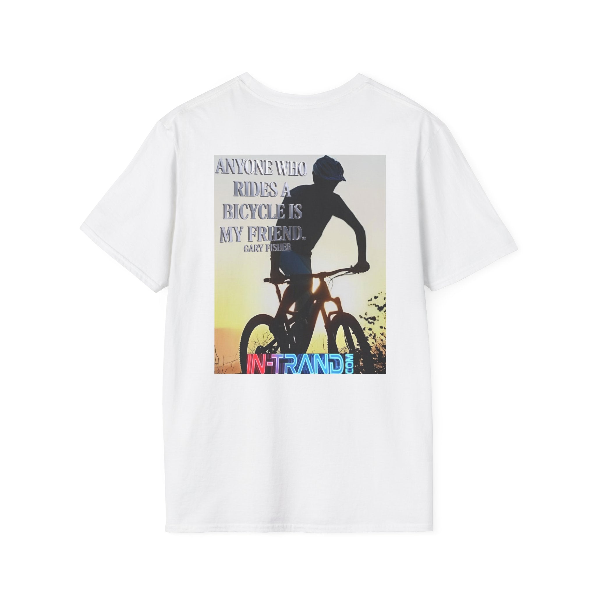 Bicycle Silhouette T-Shirt — "Anyone Who Rides a Bicycle Is My Friend" Cycling Tee