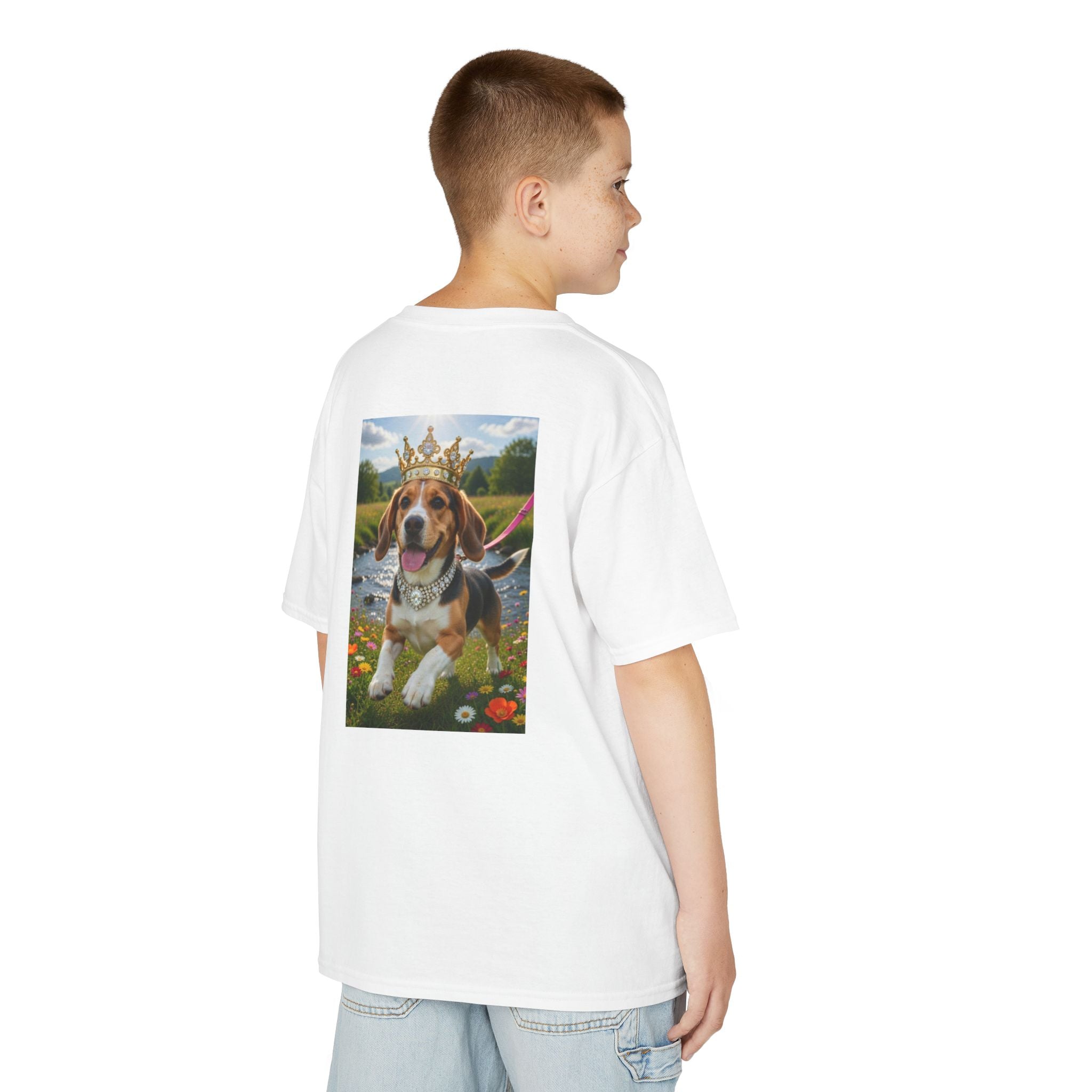 TEE/SHIRT KIDS - CATS HEROES — 'Royal Beagle' Crowned Dog Graphic Shirt