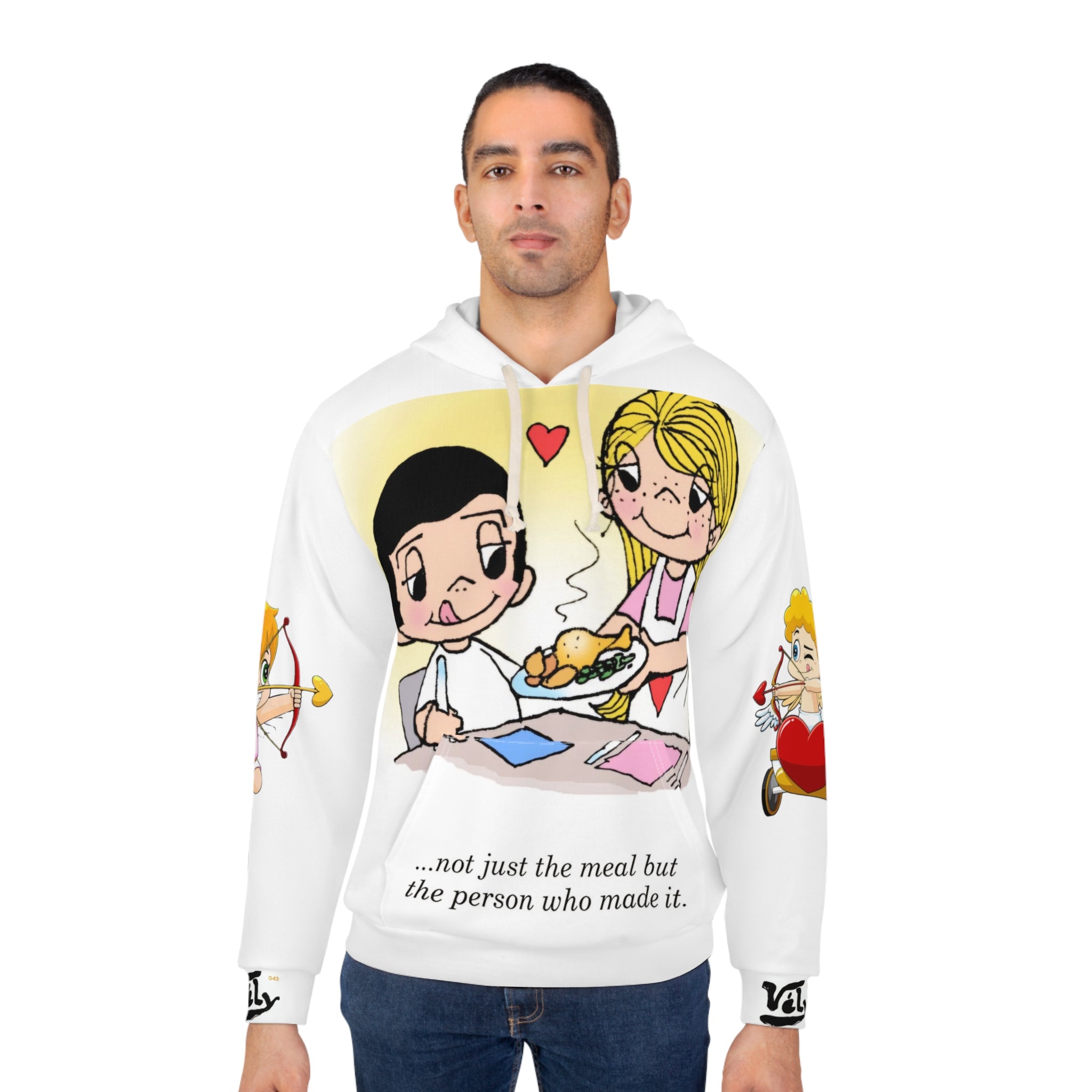 Hoodie collection - LOVE IS...- Romantic Cooking Hoodie — "Not Just the Meal But the Person Who Made It" Pullover